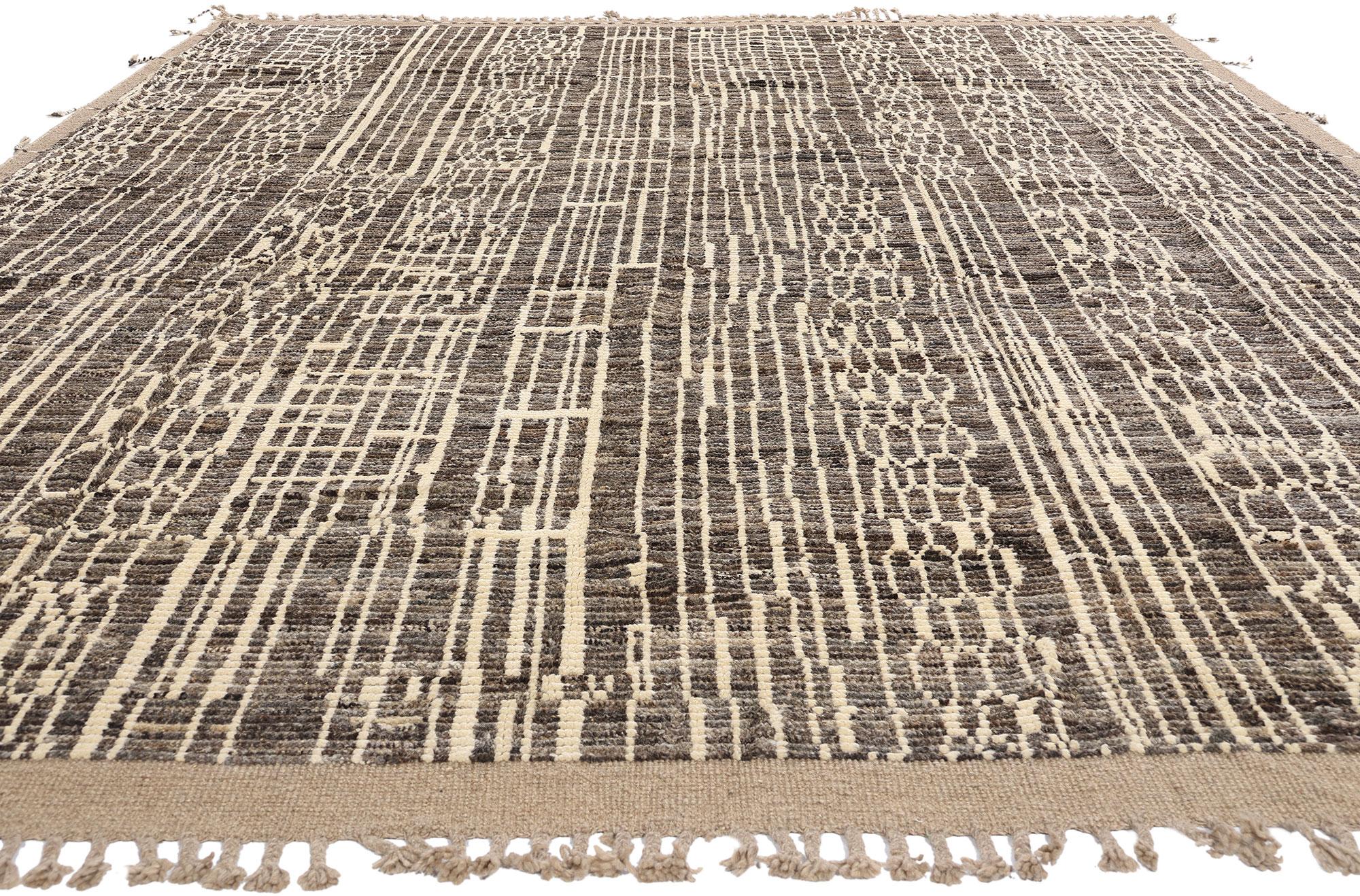 Organic Modern New Contemporary Biophilic Organic Moroccan Carpet with Modern Style For Sale