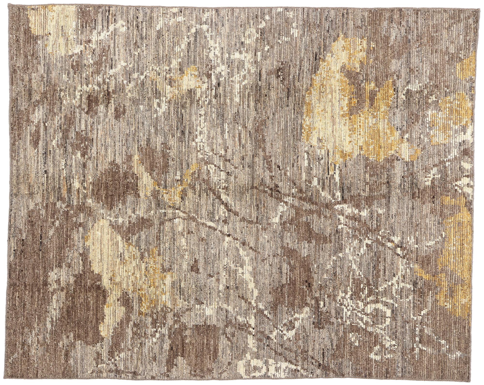 Hand-Knotted New Contemporary Biophilic Organic Moroccan Carpet For Sale