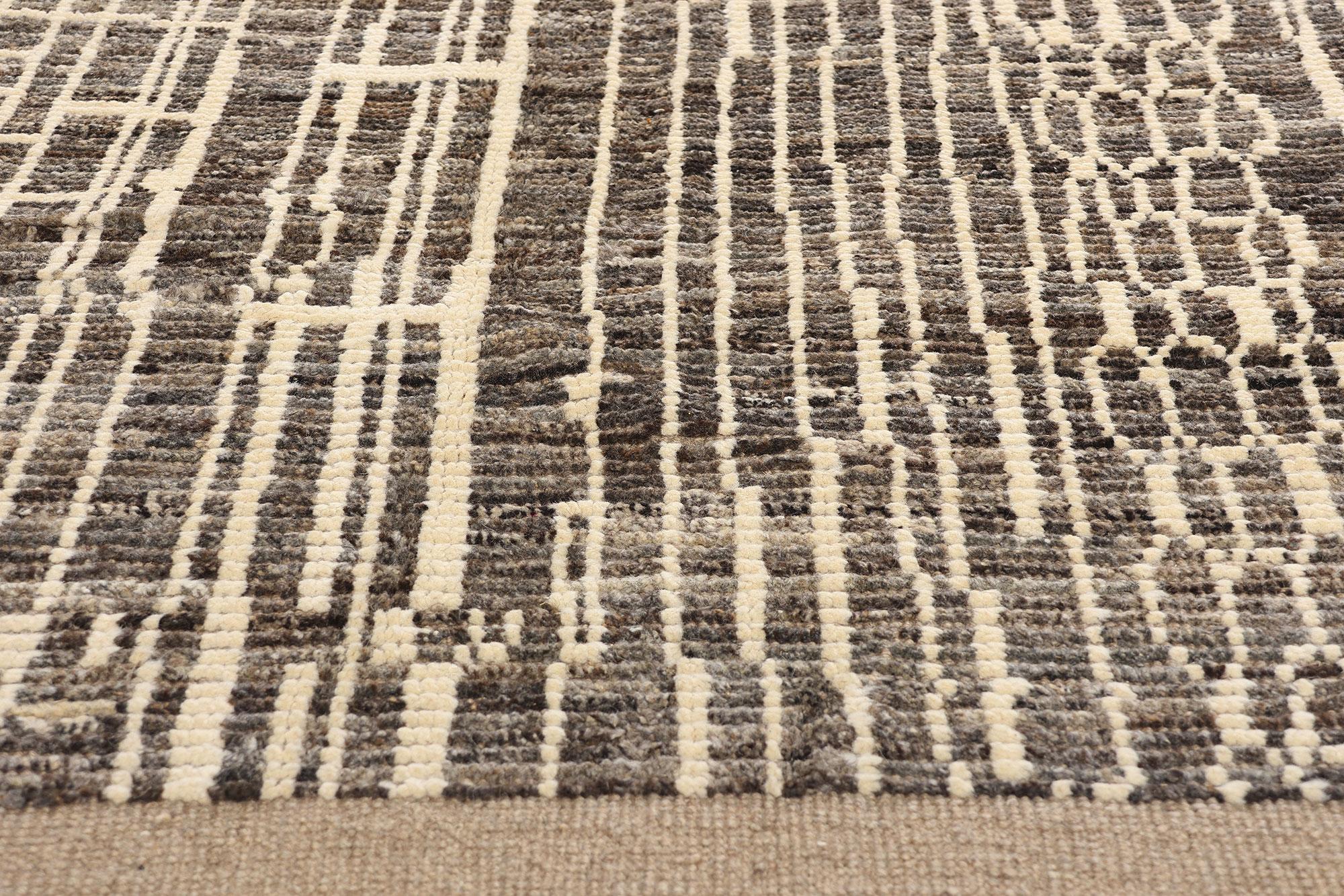 Hand-Knotted New Contemporary Biophilic Organic Moroccan Carpet with Modern Style For Sale