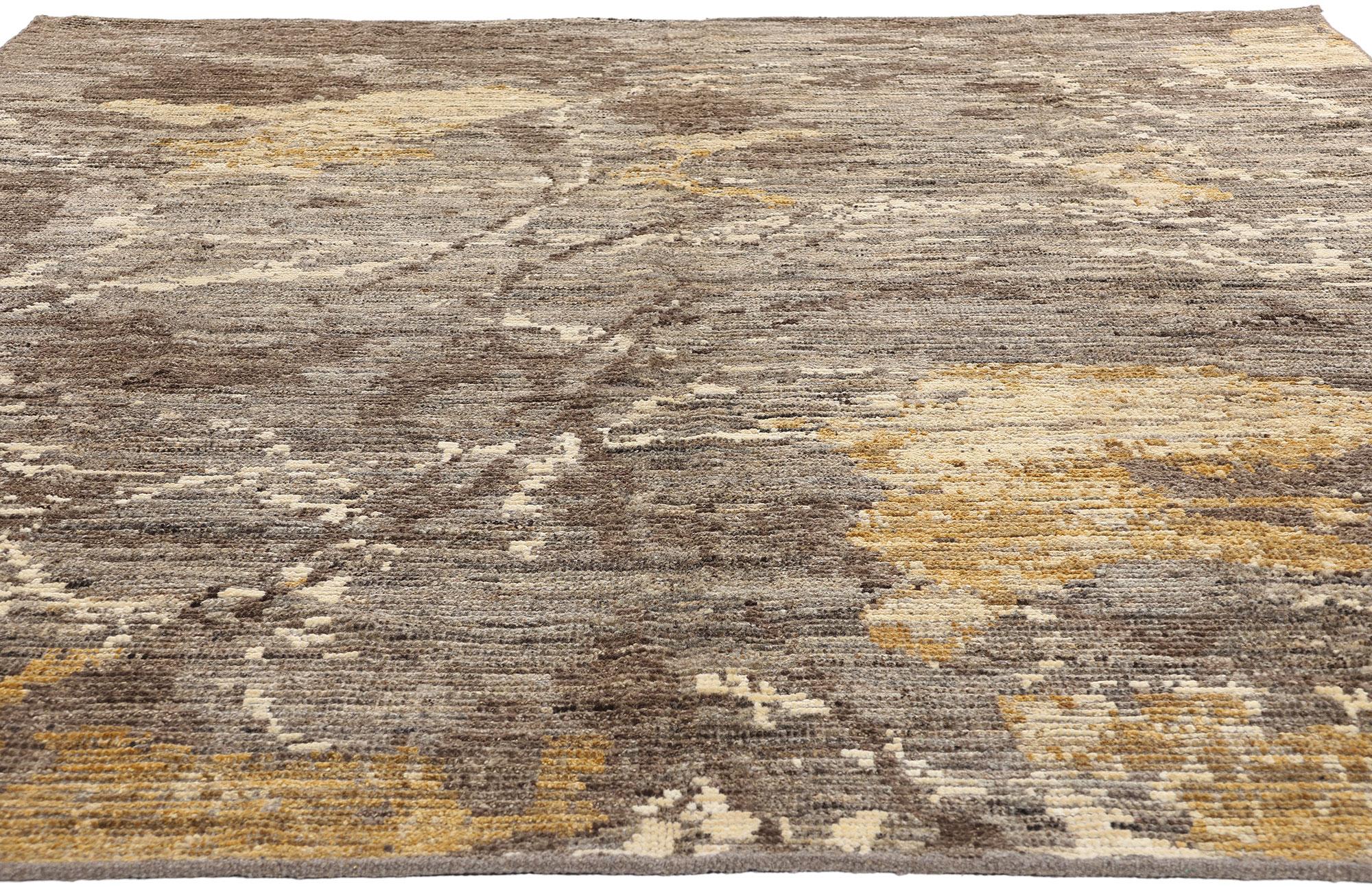 Wool New Contemporary Biophilic Organic Moroccan Carpet For Sale