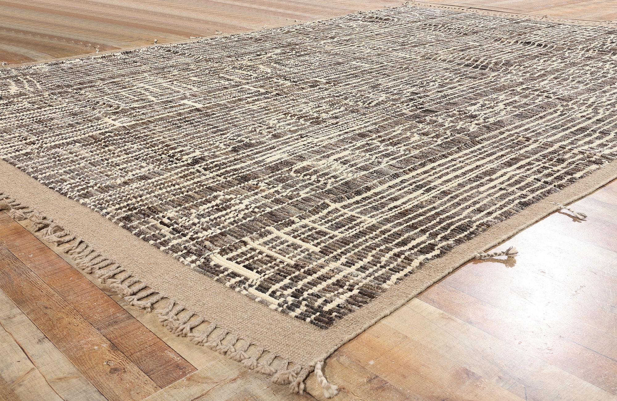 Wool New Contemporary Biophilic Organic Moroccan Carpet with Modern Style For Sale
