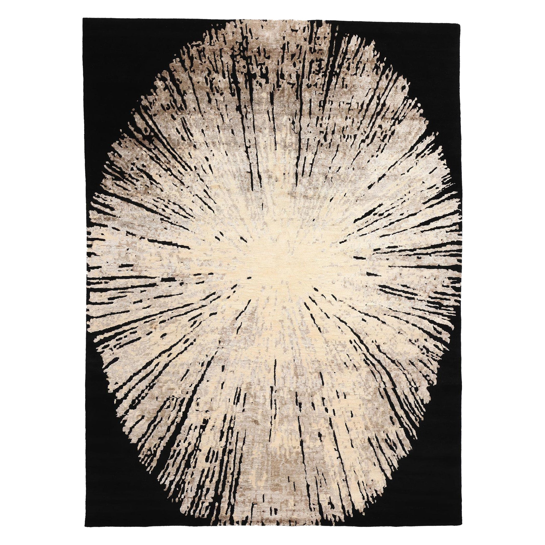 New Contemporary Biophilic Wool and Silk Carpet For Sale