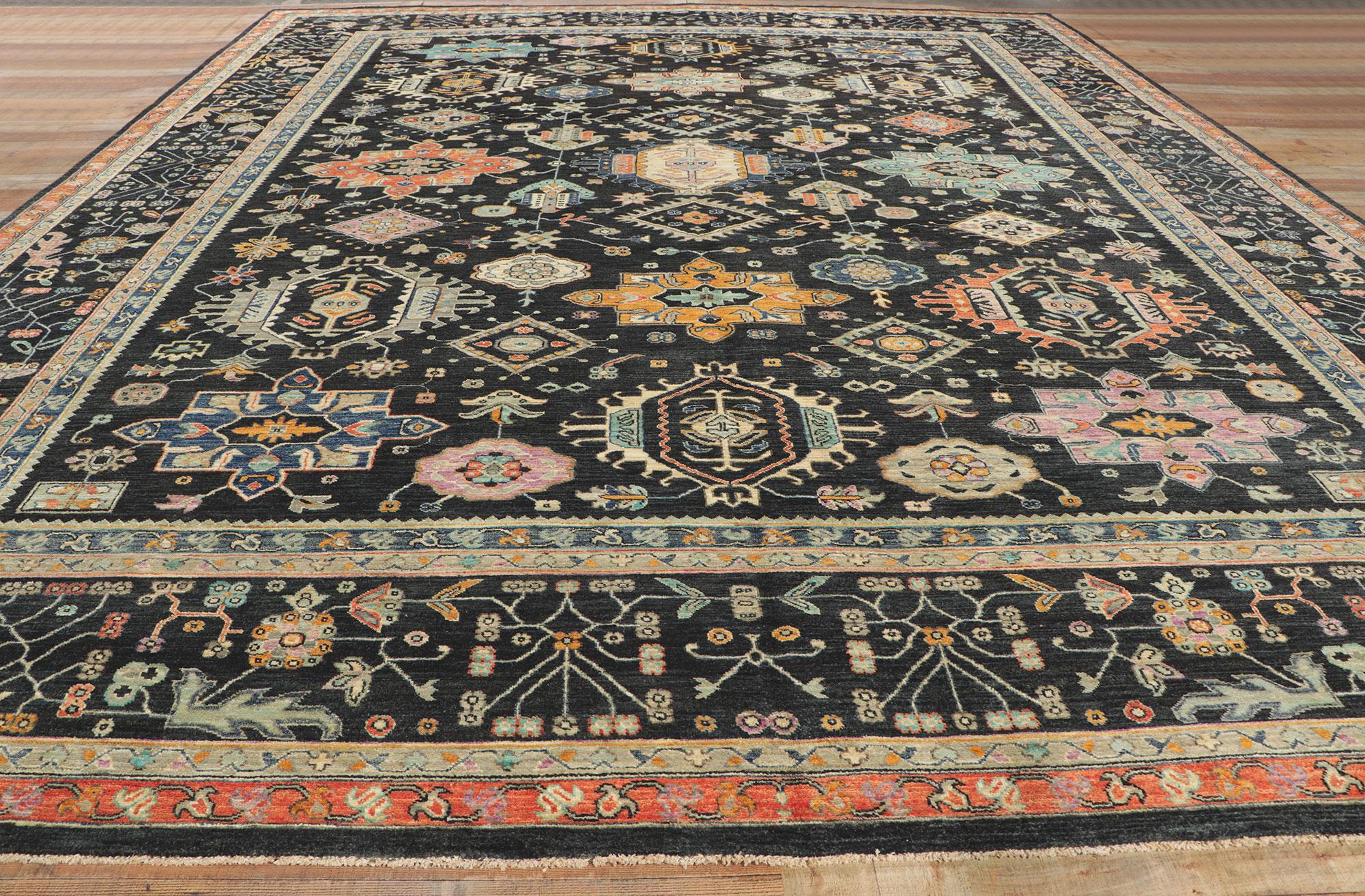 Nueva Alfombra Moderna Contemporánea Oushak Negra, 11'11 x 15'00 en venta 1