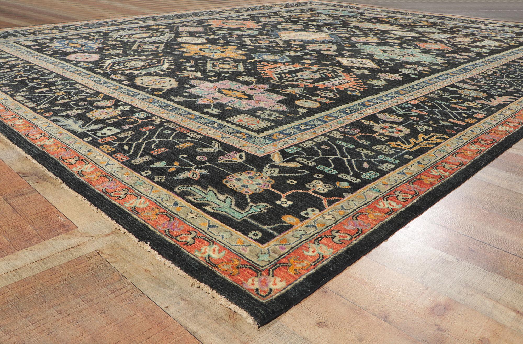 Nueva Alfombra Moderna Contemporánea Oushak Negra, 11'11 x 15'00 en venta 2
