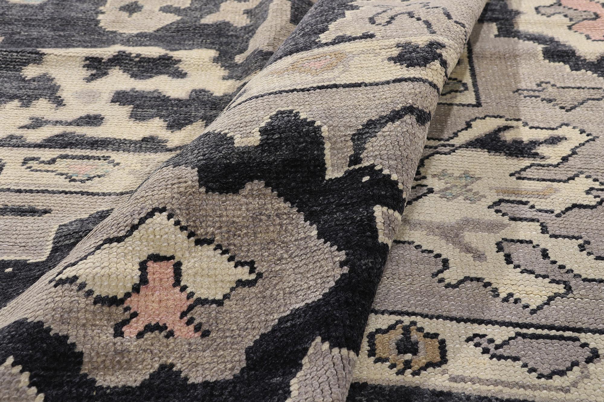 New Contemporary Black Turkish Oushak Rug with Modern Style, 09'04 x 12'01 im Angebot 4