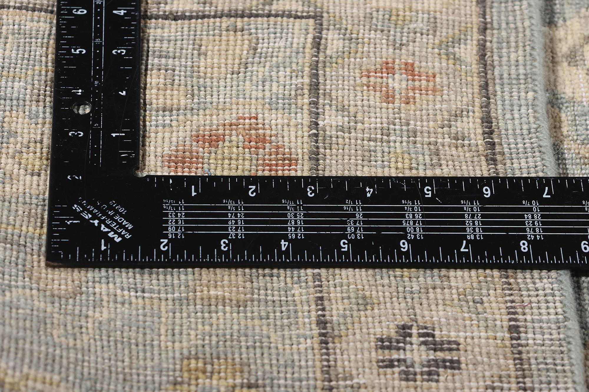 New Contemporary Blauer & Grauer Oushak-Teppich, 09'10 x 13'08 im Zustand „Neu“ im Angebot in Dallas, TX