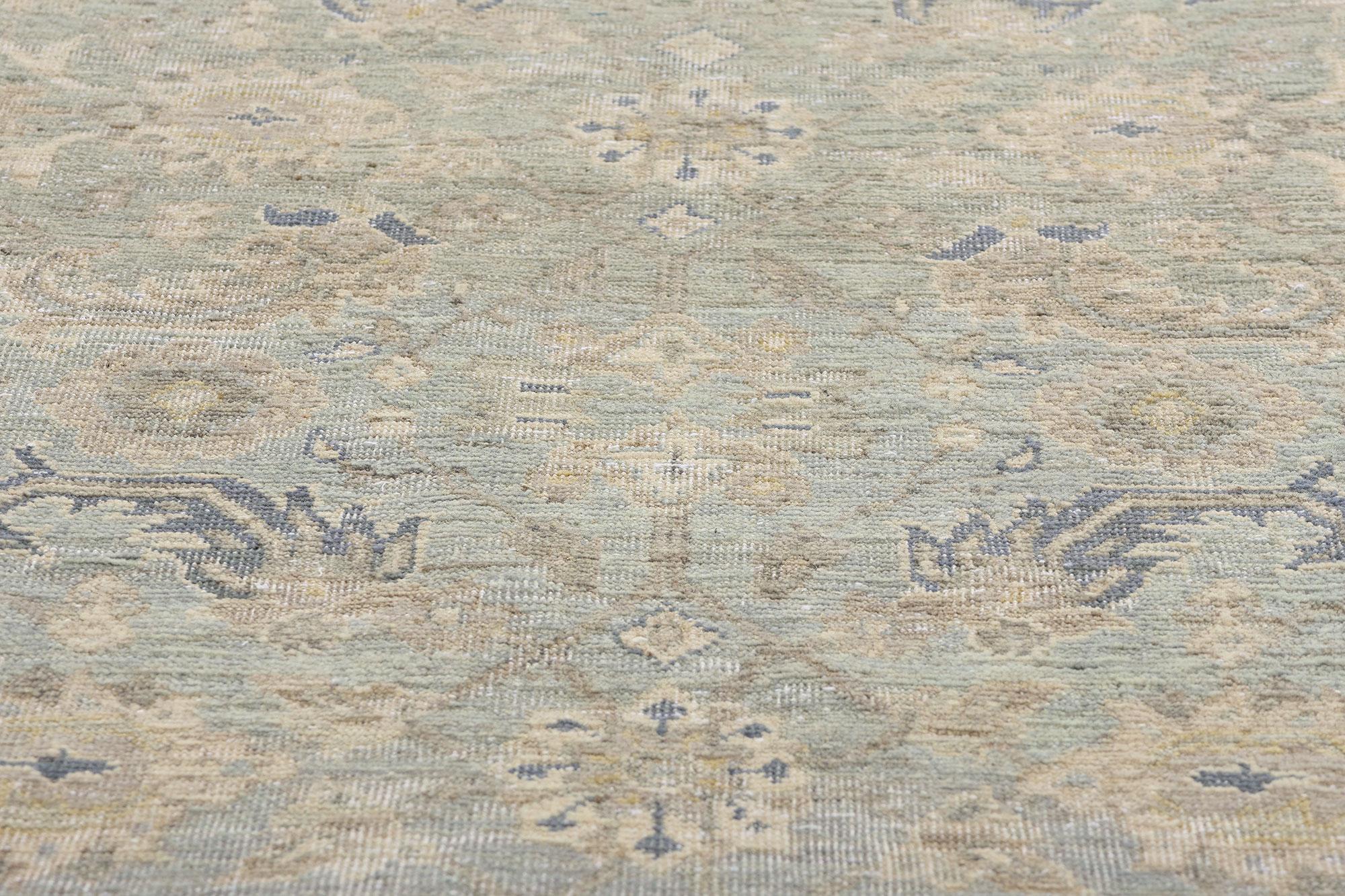 New Contemporary Blue & Grey Oushak Rug In New Condition For Sale In Dallas, TX