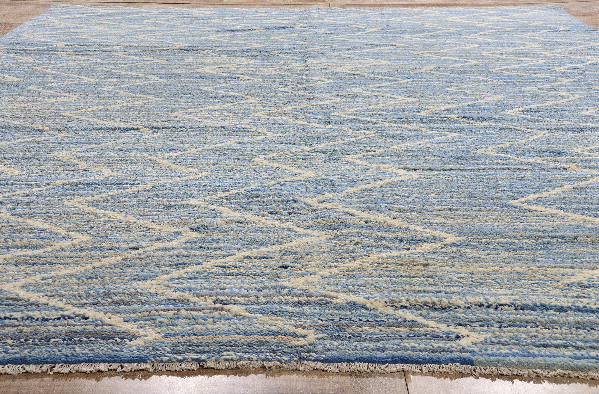 Nueva alfombra marroquí contemporánea azul en venta 5