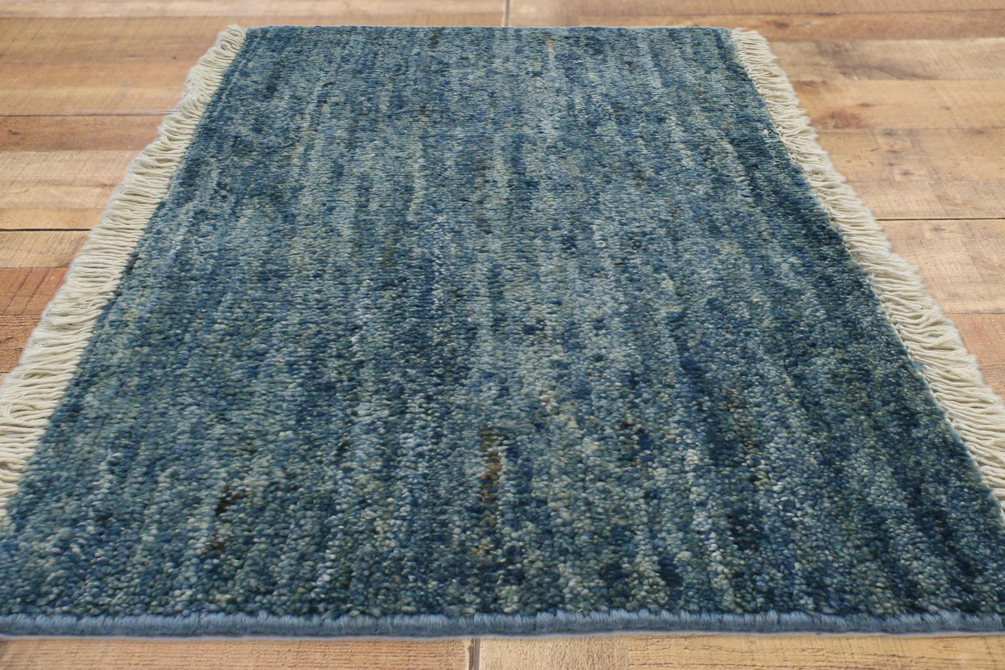 New Contemporary Blue Moroccan Rug For Sale 5
