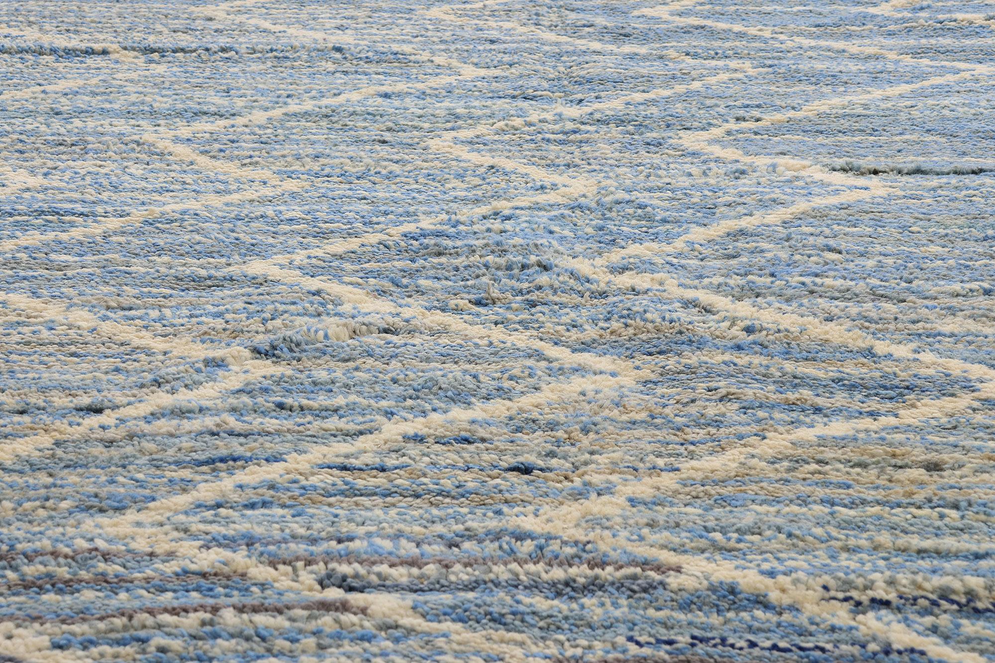 Nueva alfombra marroquí contemporánea azul en Nuevo estado para la venta en Dallas, TX