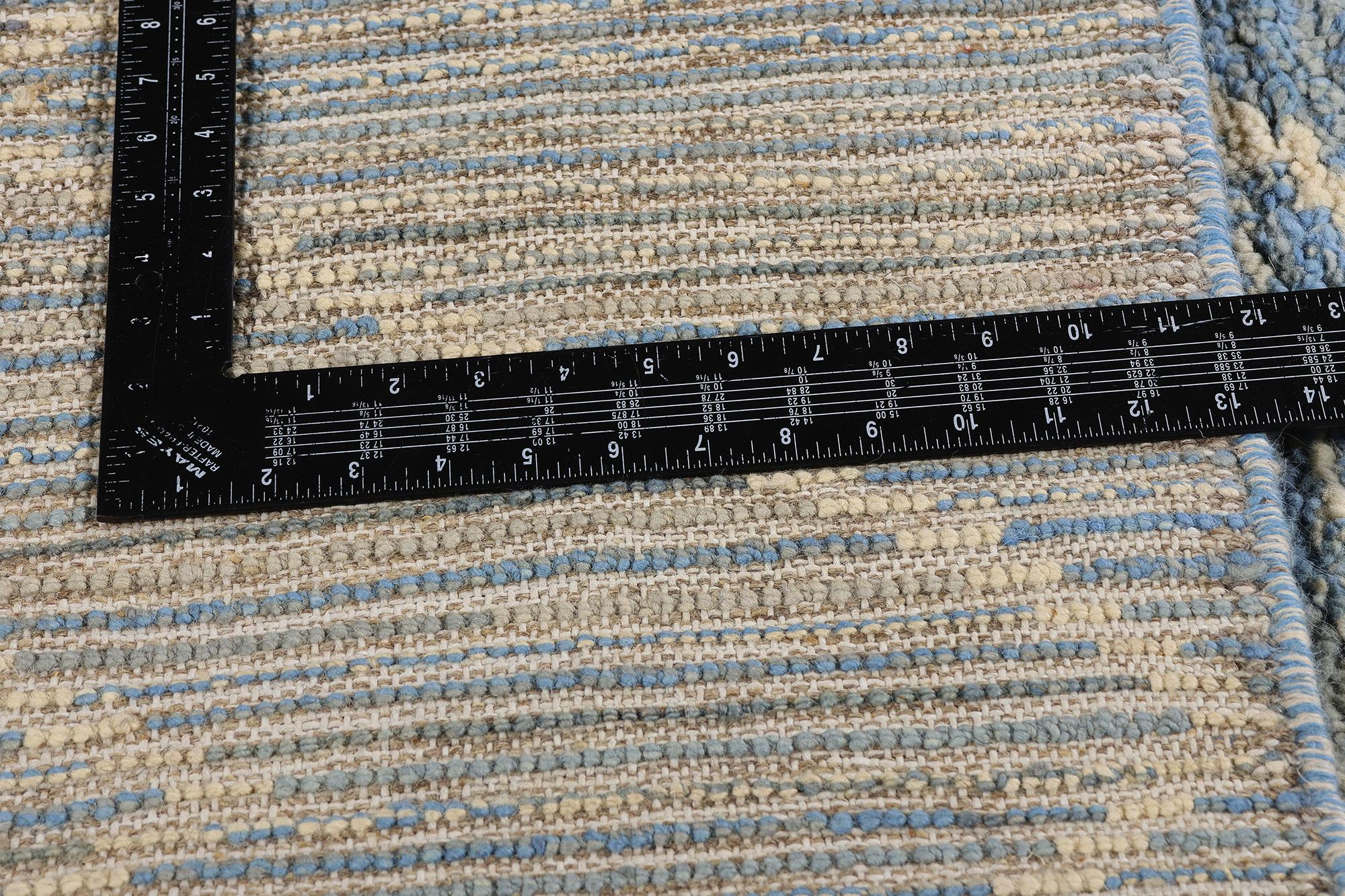 Nueva alfombra marroquí contemporánea azul en venta 1
