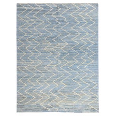New Contemporary Blue Moroccan Rug (tapis marocain contemporain bleu)