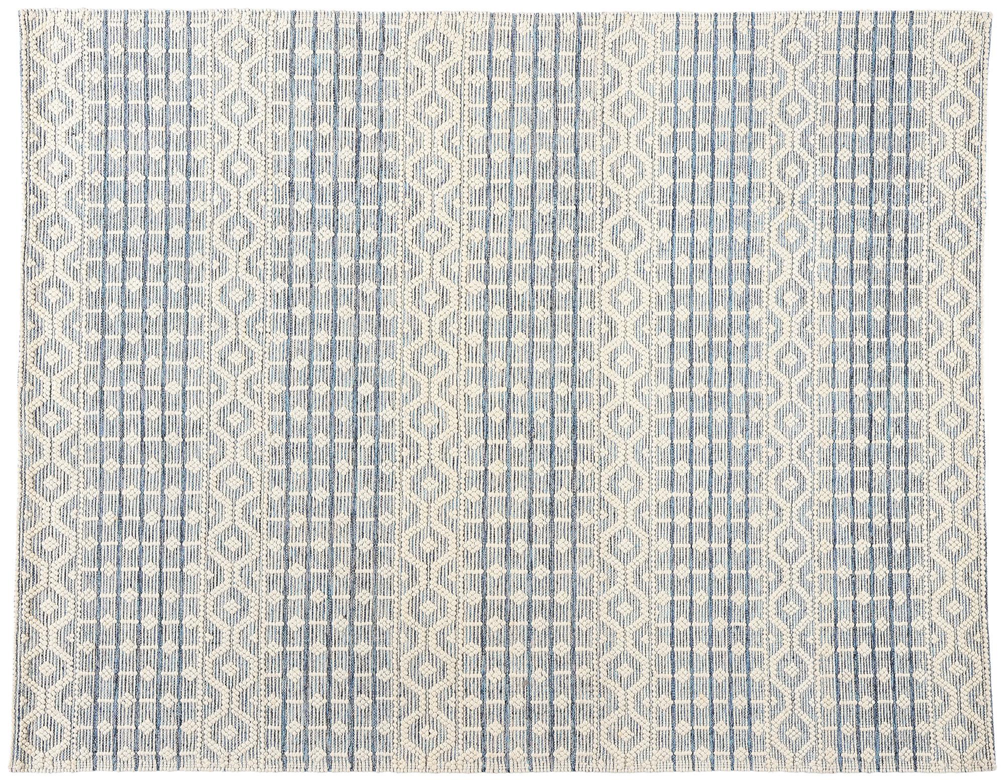 New Contemporary Blue Moroccan Textured High-Low Rug in vendita 2