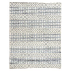 New Contemporary Blue Moroccan Textured High-Low Rug