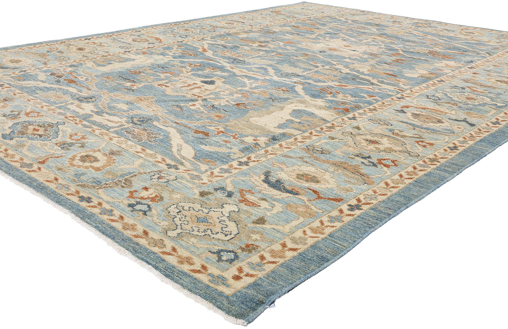 60900 Nouveau tapis persan contemporain Sultanabad de Turquie, 09'00 x 12'02. Les tapis turcs Sultanabad, originaires de Turquie et inspirés des motifs persans Sultanabad, sont célébrés pour leur superbe artisanat, leurs motifs complexes et leurs