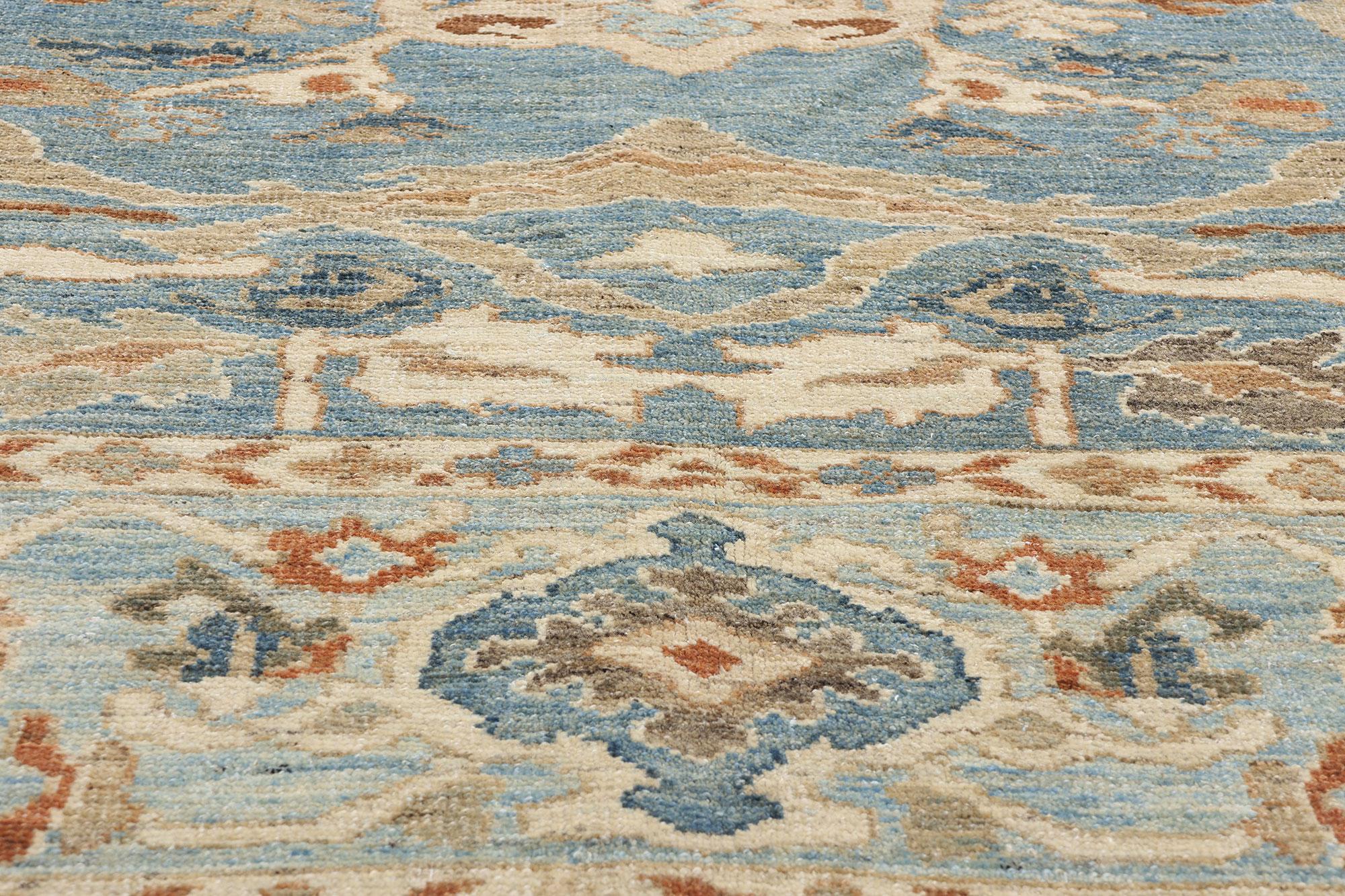 New Contemporary Blue Persian Sultanabad Rug (tapis persan bleu) en vente 1