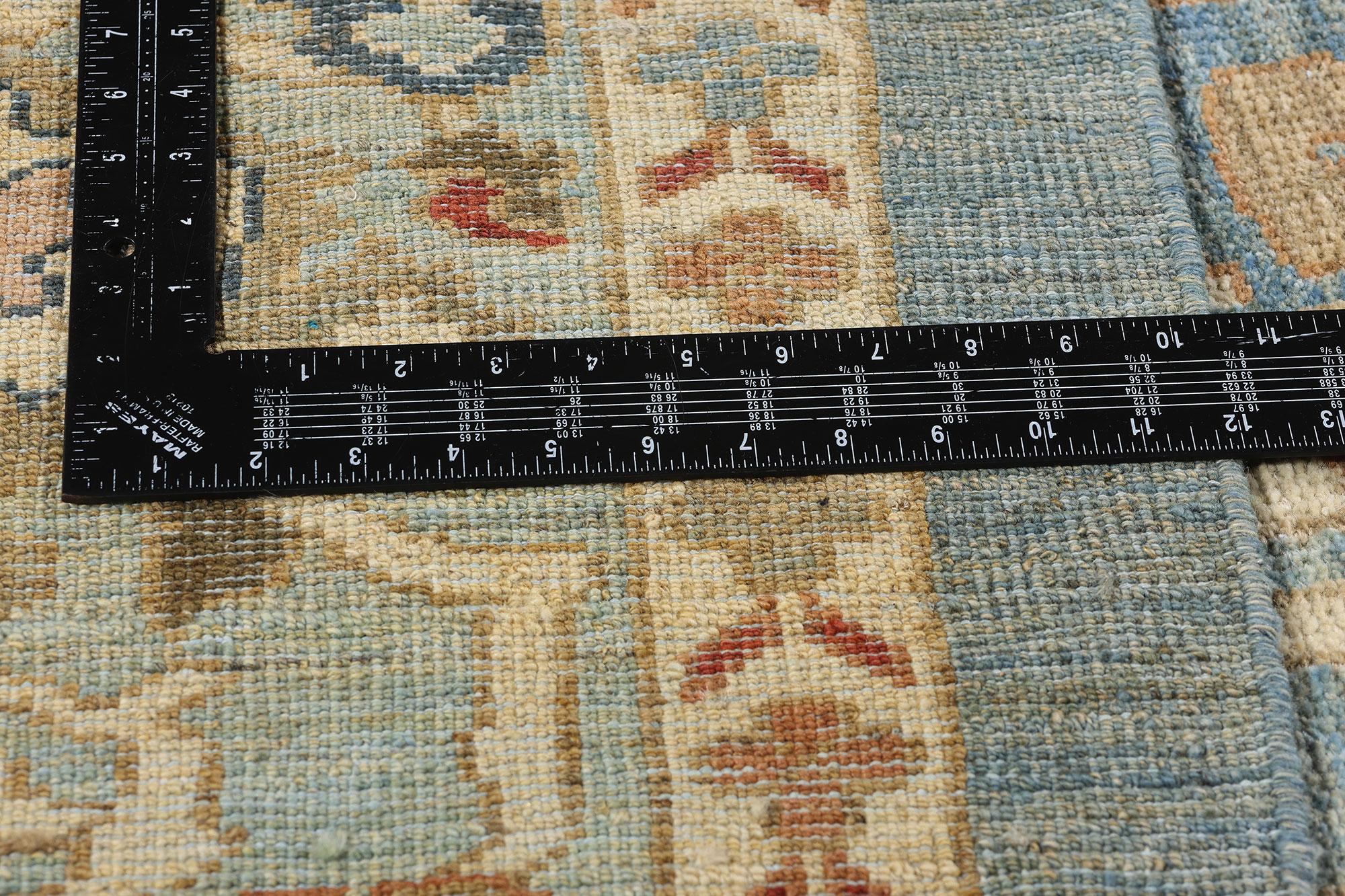 New Contemporary Blue Persian Sultanabad Rug (tapis persan bleu) en vente 2