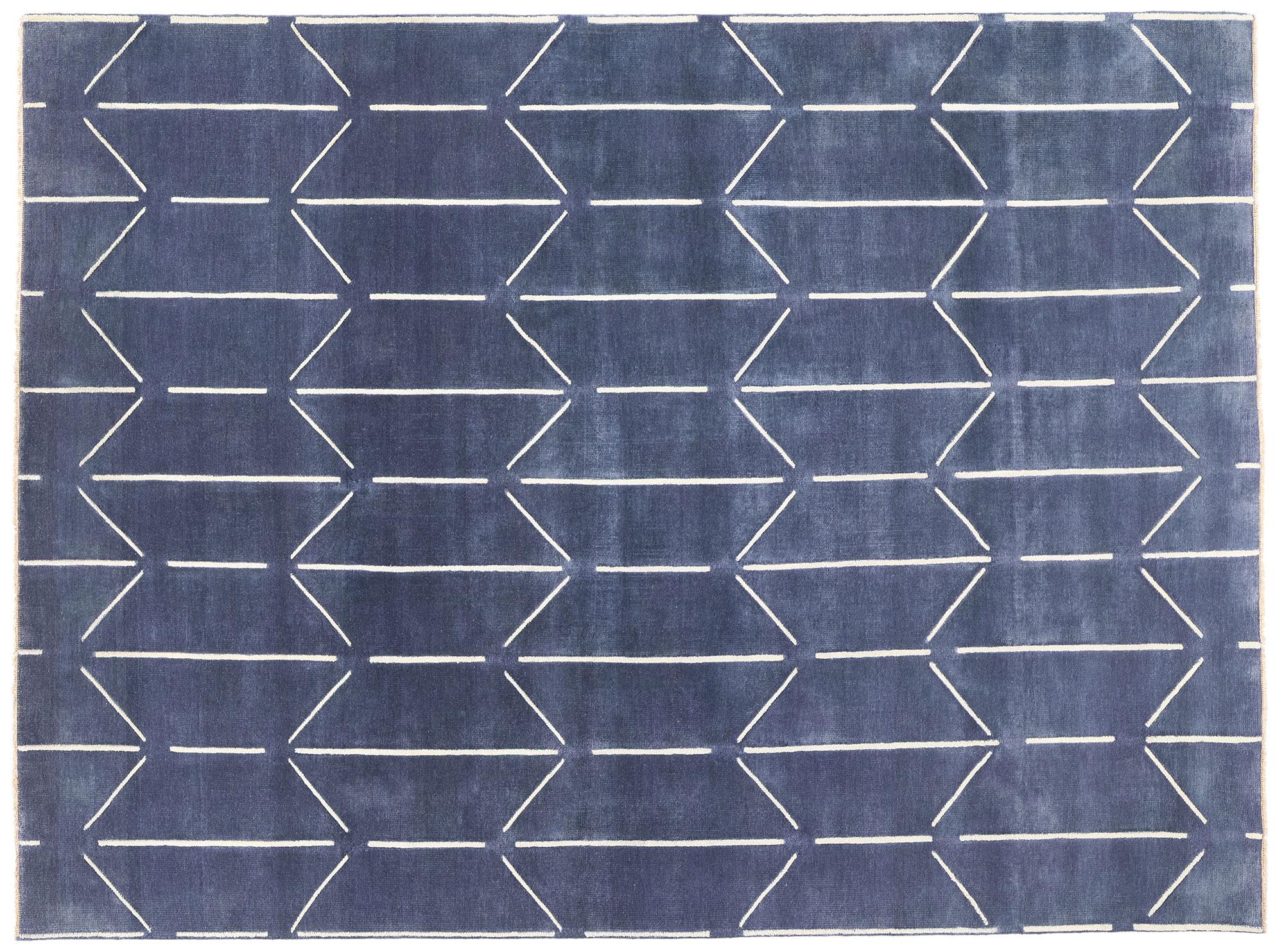 New Contemporary Blue Textured High-Low Carpet mit postmodernem erhabenem Design im Angebot 2