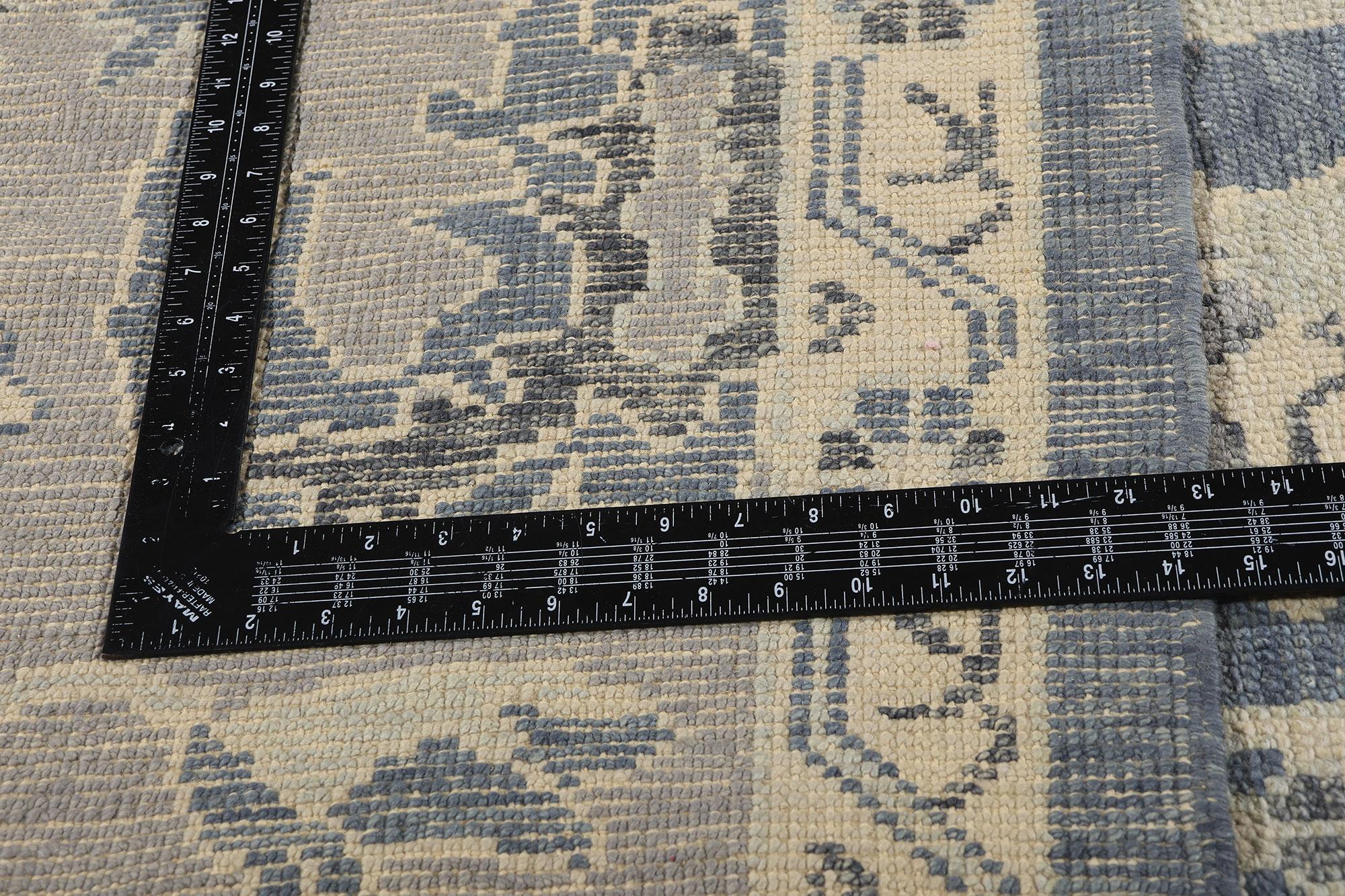 New Contemporary Blue Turkish Oushak Carpet with Modern Transitional Style For Sale 1