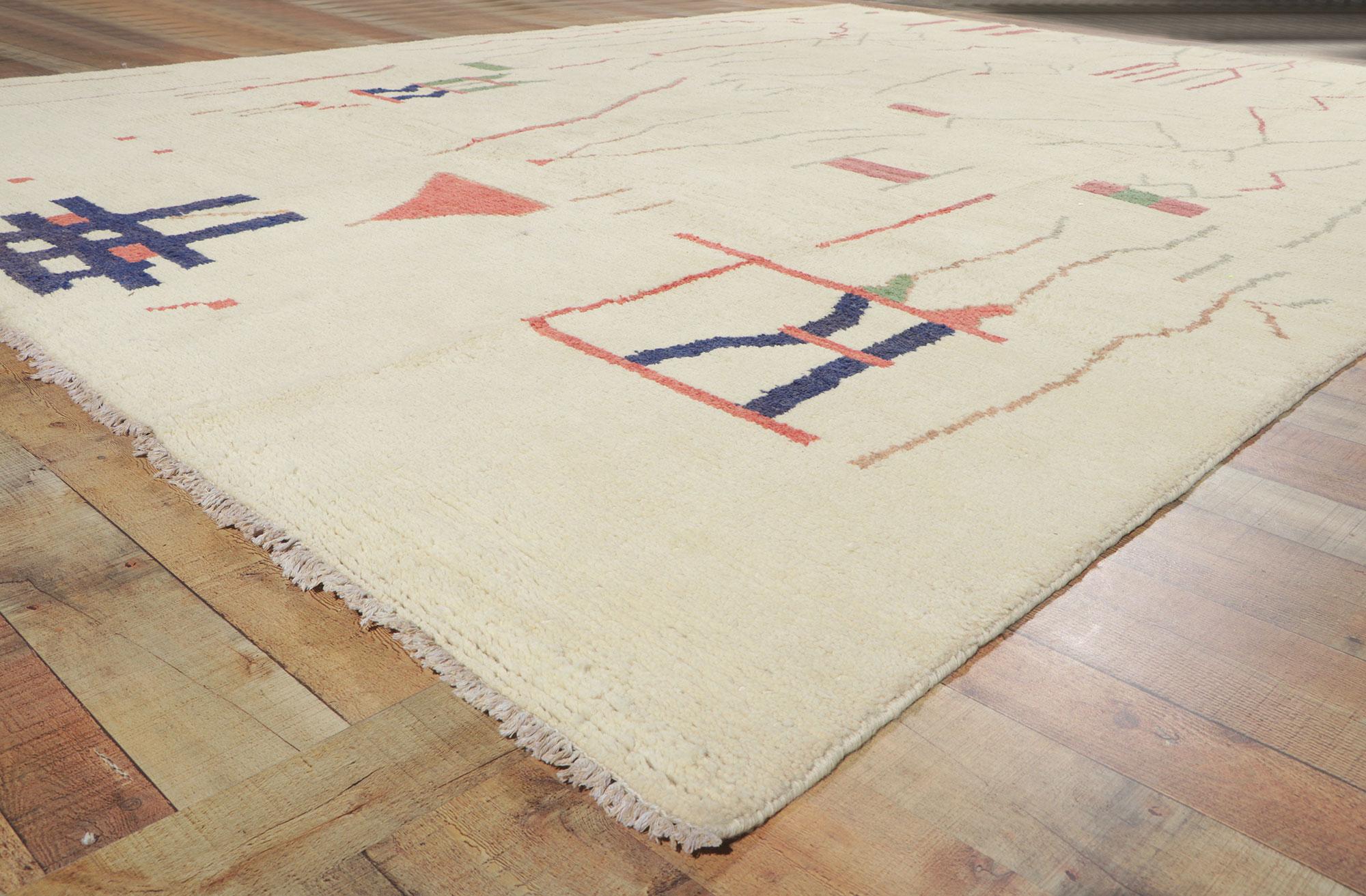 New Contemporary Brutalist Moroccan Carpet with Modern Style, 10'02 x 13'10 For Sale 2