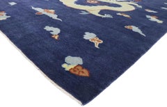 New Contemporary Chinese Art Deco Style Dragon Pictorial Rug