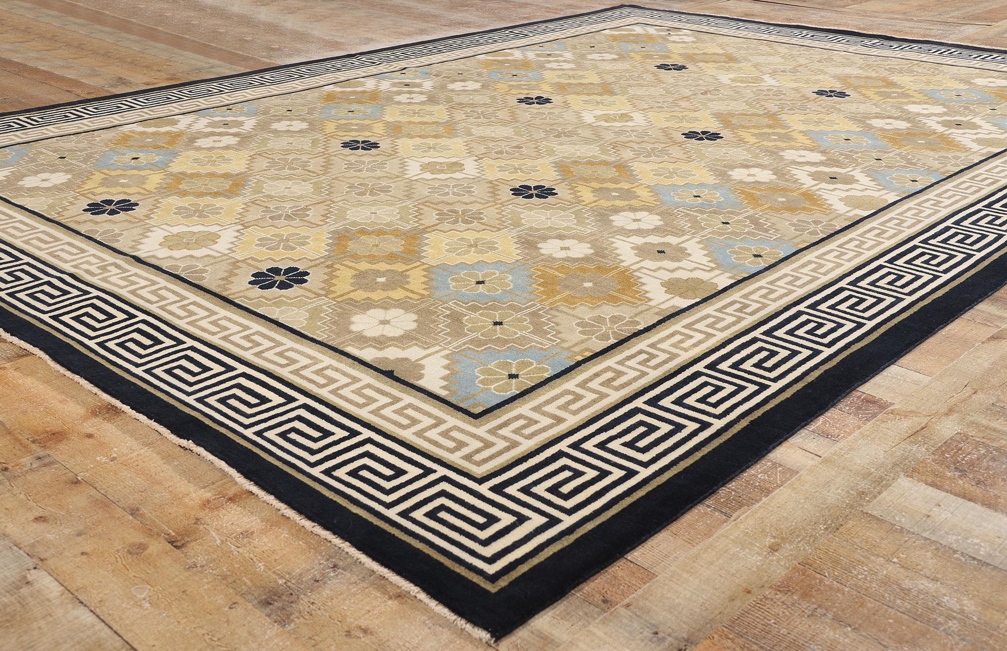 Qing New Contemporary Chinese Art Deco Rug with Modern Style (nouveau tapis chinois contemporain de style Art déco et Modernity) en vente