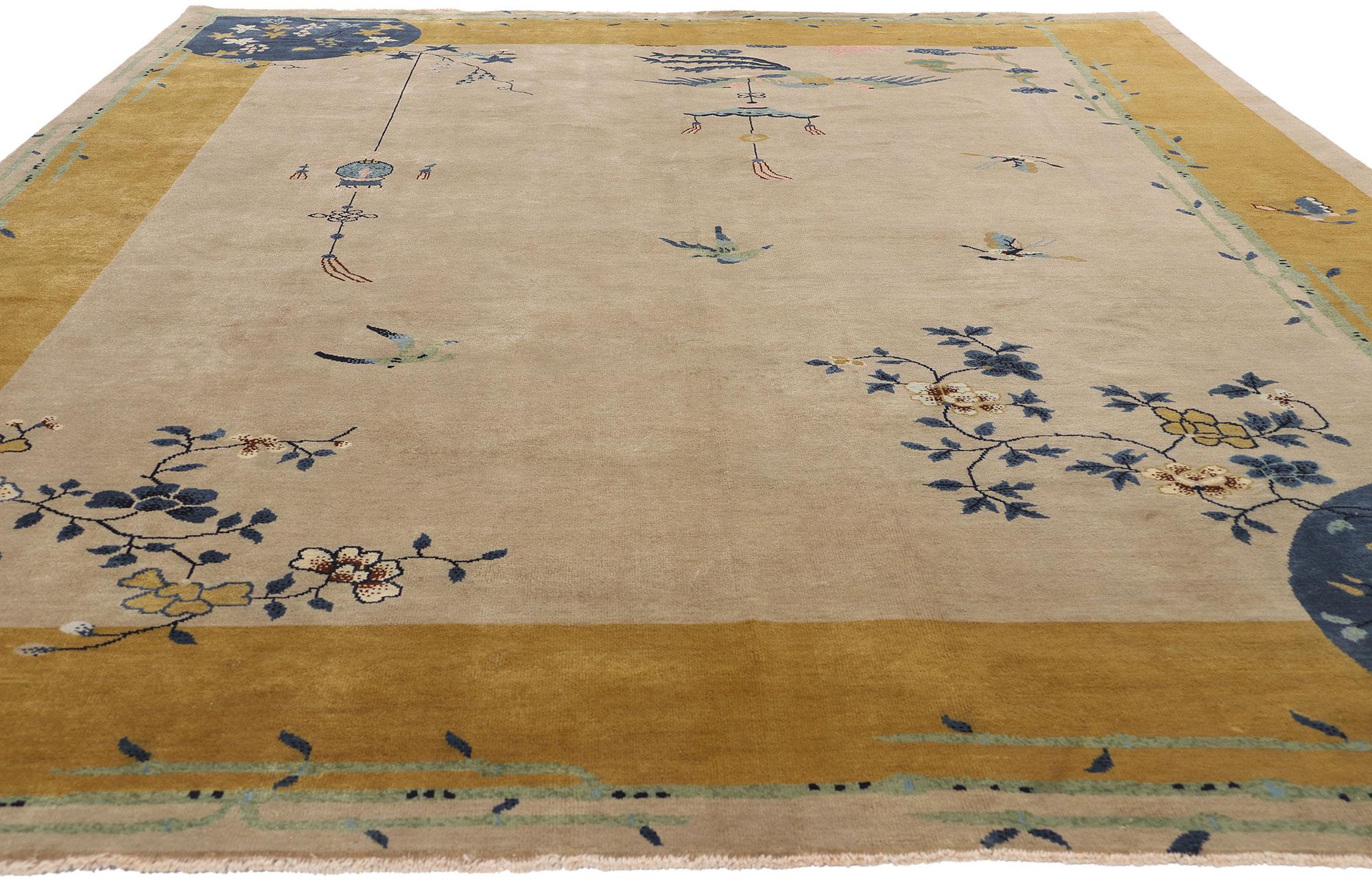 Indian New Contemporary Chinese Art Deco Rug with Modern Style For Sale