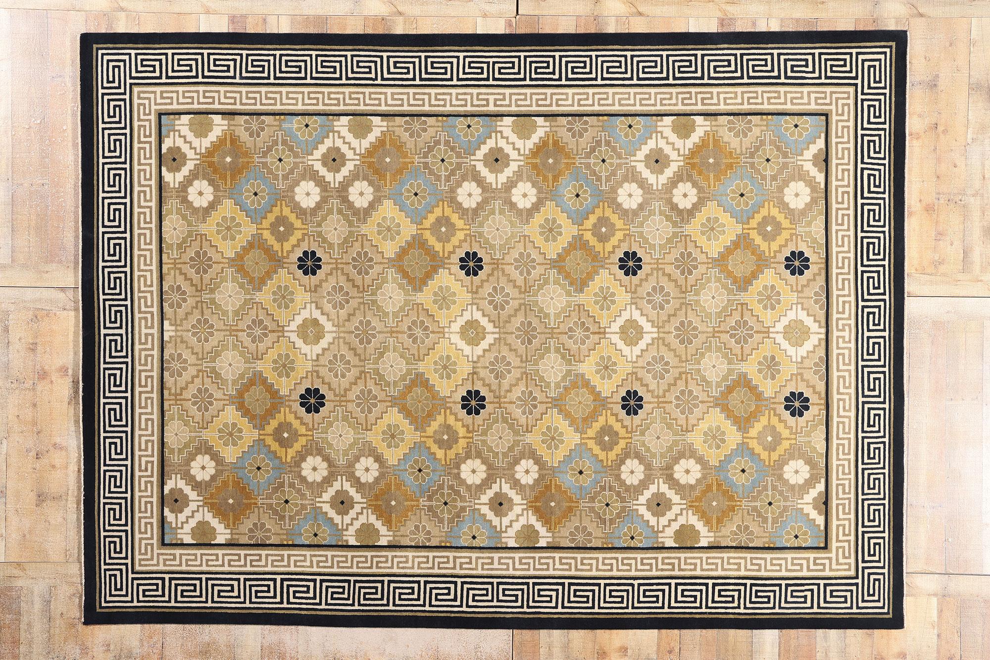 New Contemporary Chinese Art Deco Rug with Modern Style (nouveau tapis chinois contemporain de style Art déco et Modernity) en vente 1