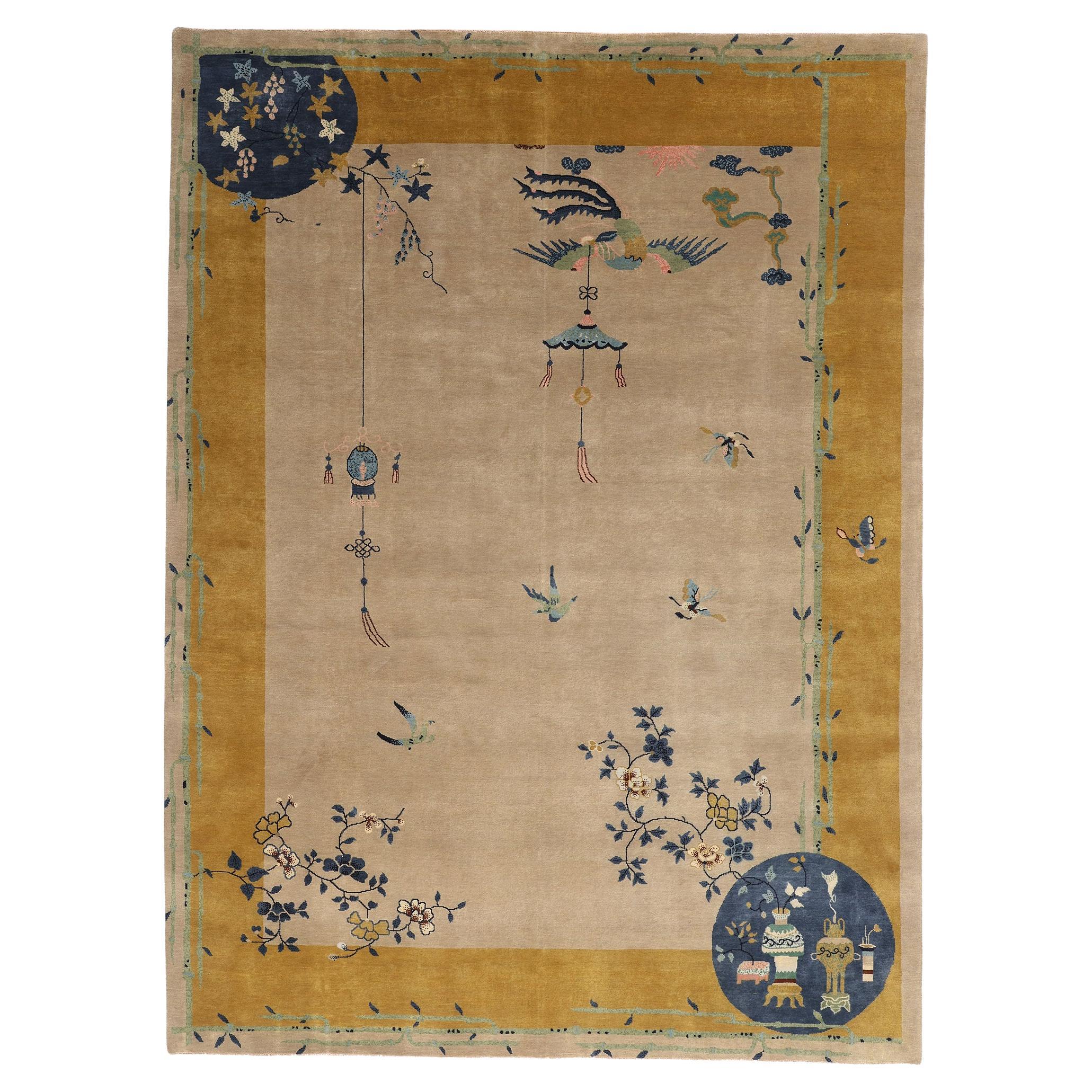 New Contemporary Chinese Art Deco Rug con stile moderno