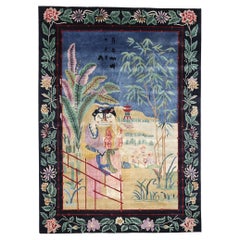 New Contemporary Chinese Art Deco Style Pictorial Rug
