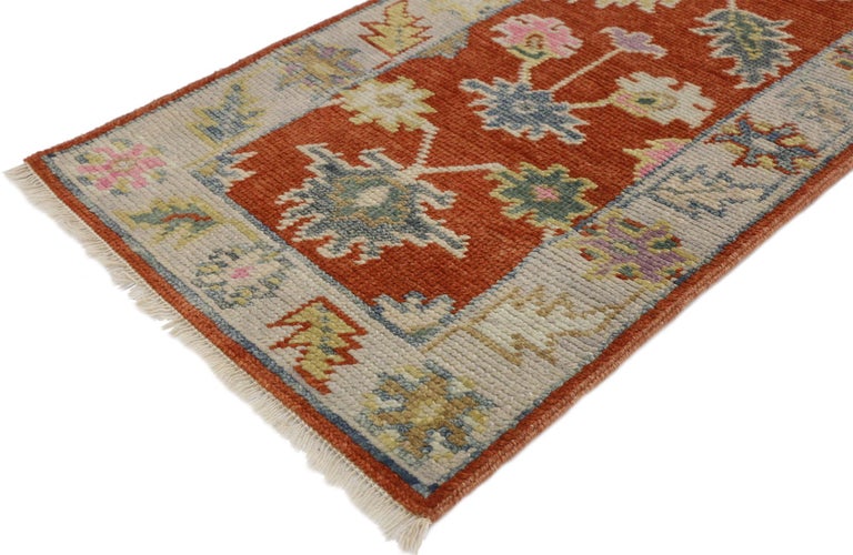 New Contemporary Colorful Oushak Accent Rug for Entryway ...