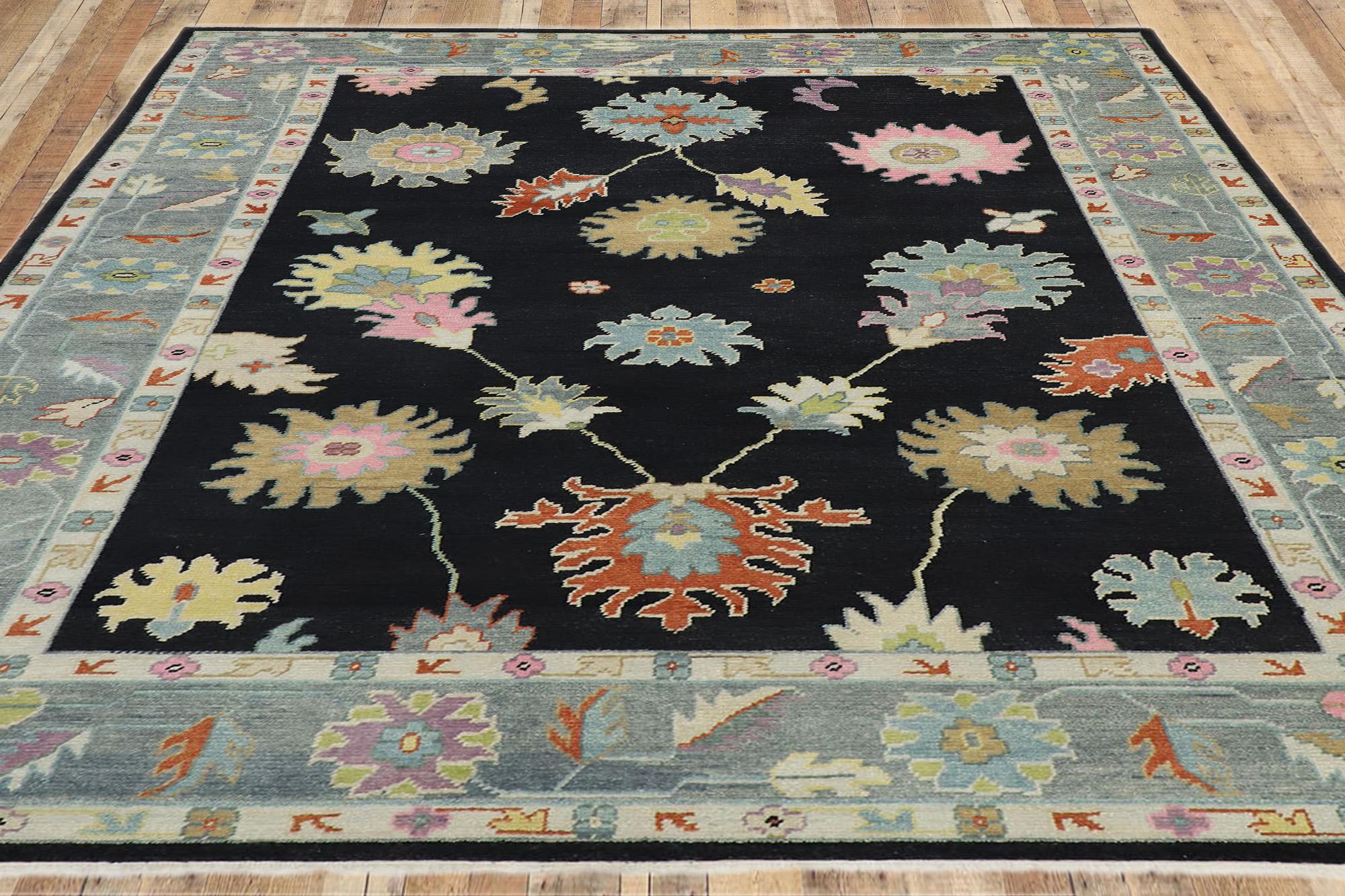 New Contemporary Colorful Oushak Rug For Sale 4