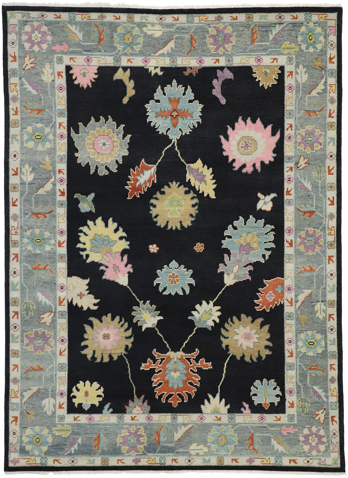 New Contemporary Colorful Oushak Rug For Sale 6