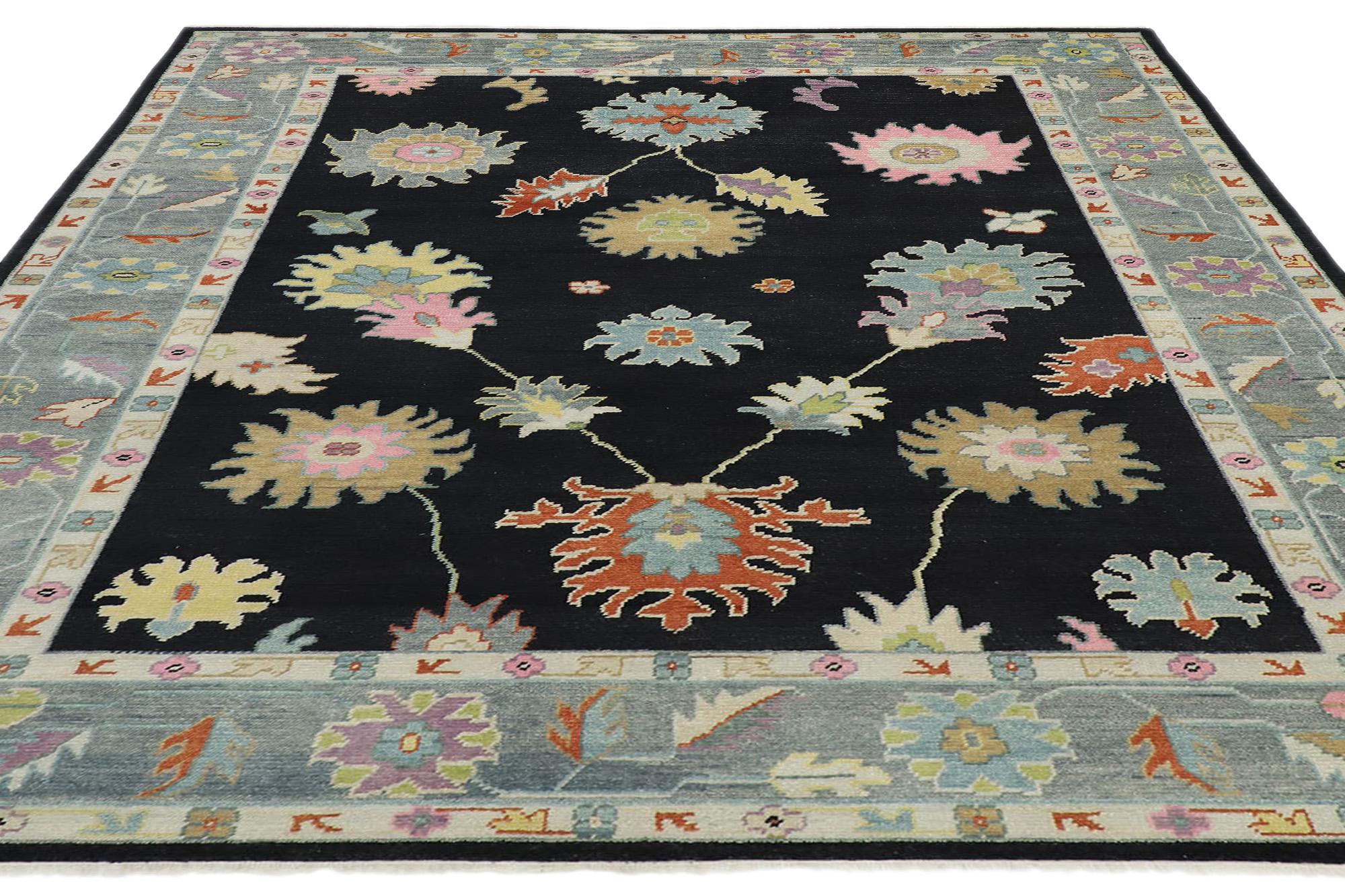 Indian New Contemporary Colorful Oushak Rug For Sale