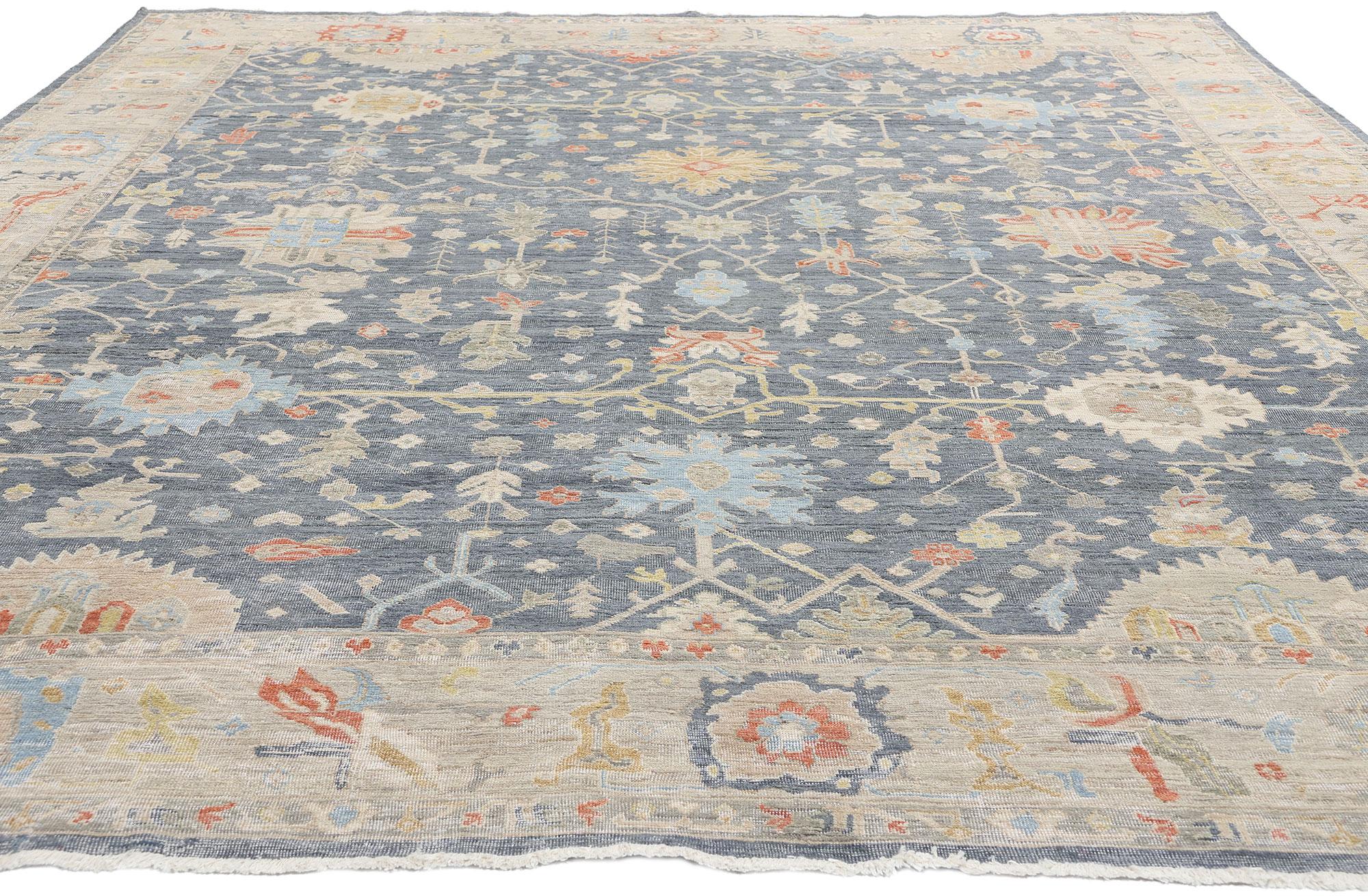 Nueva alfombra contemporánea Oushak de colores Indio en venta