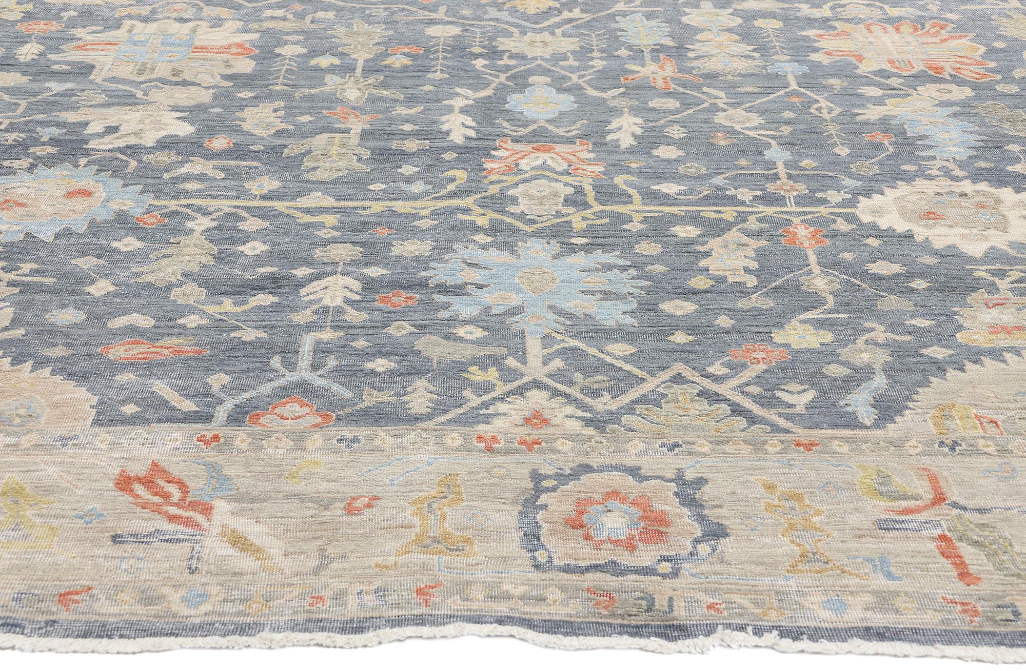 Nueva alfombra contemporánea Oushak de colores Anudado a mano en venta