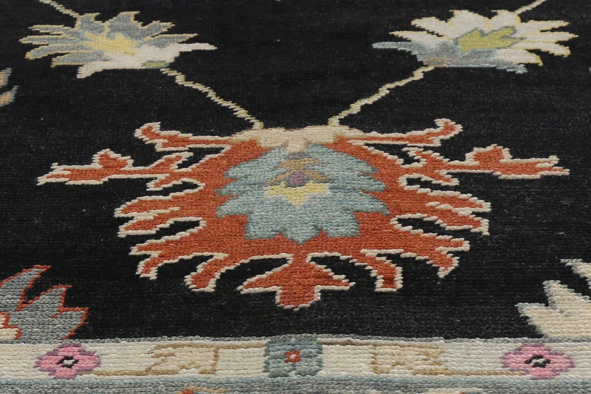 Wool New Contemporary Colorful Oushak Rug For Sale
