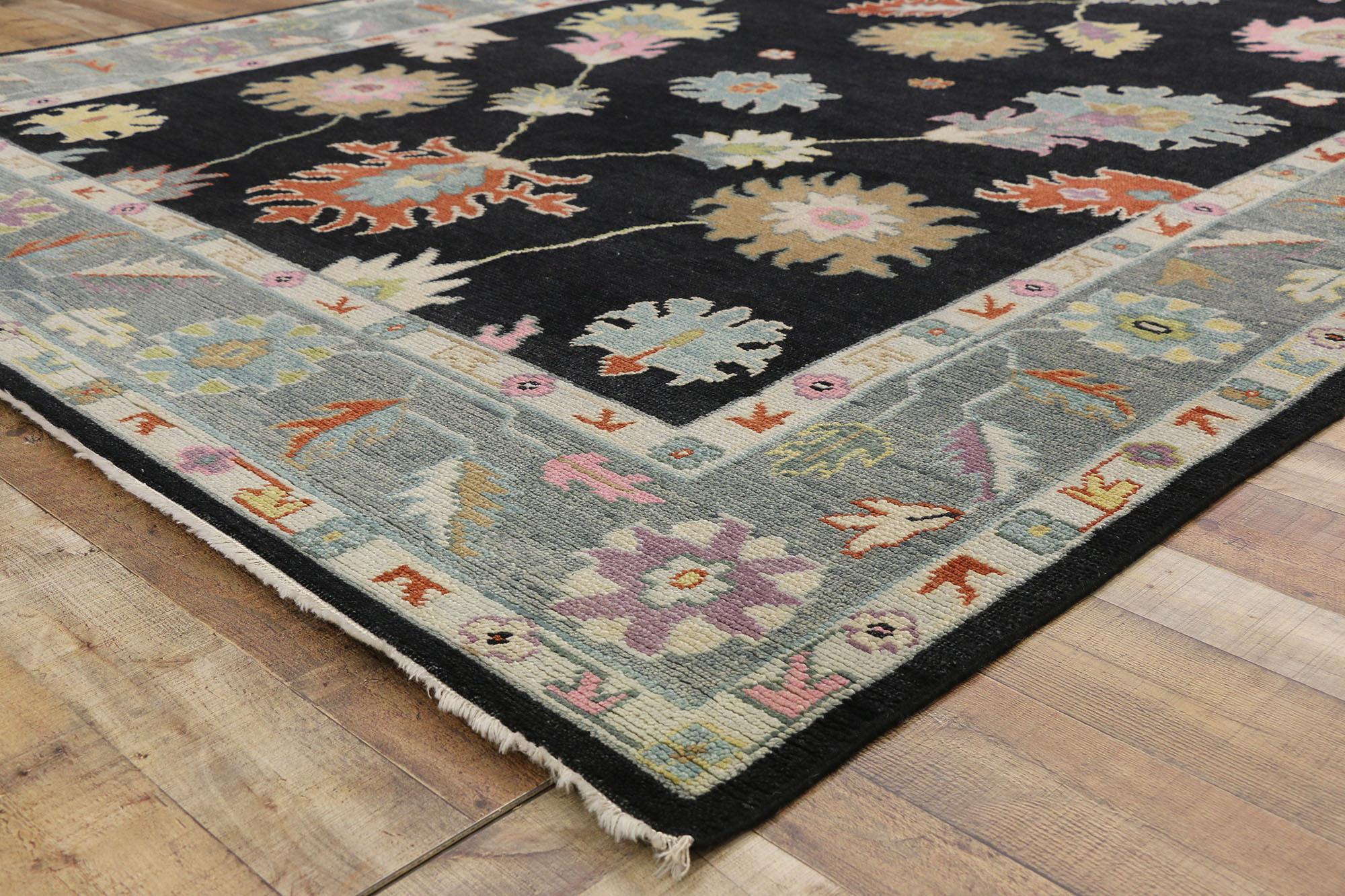 New Contemporary Colorful Oushak Rug For Sale 3
