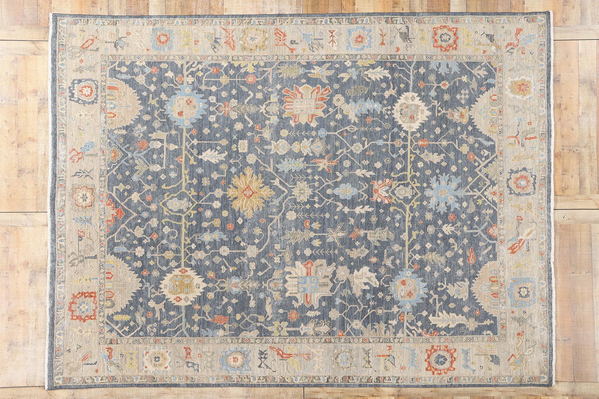 Nueva alfombra contemporánea Oushak de colores en venta 2