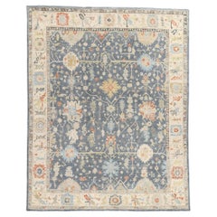 New Contemporary Colorful Oushak Rug (tapis contemporain coloré)