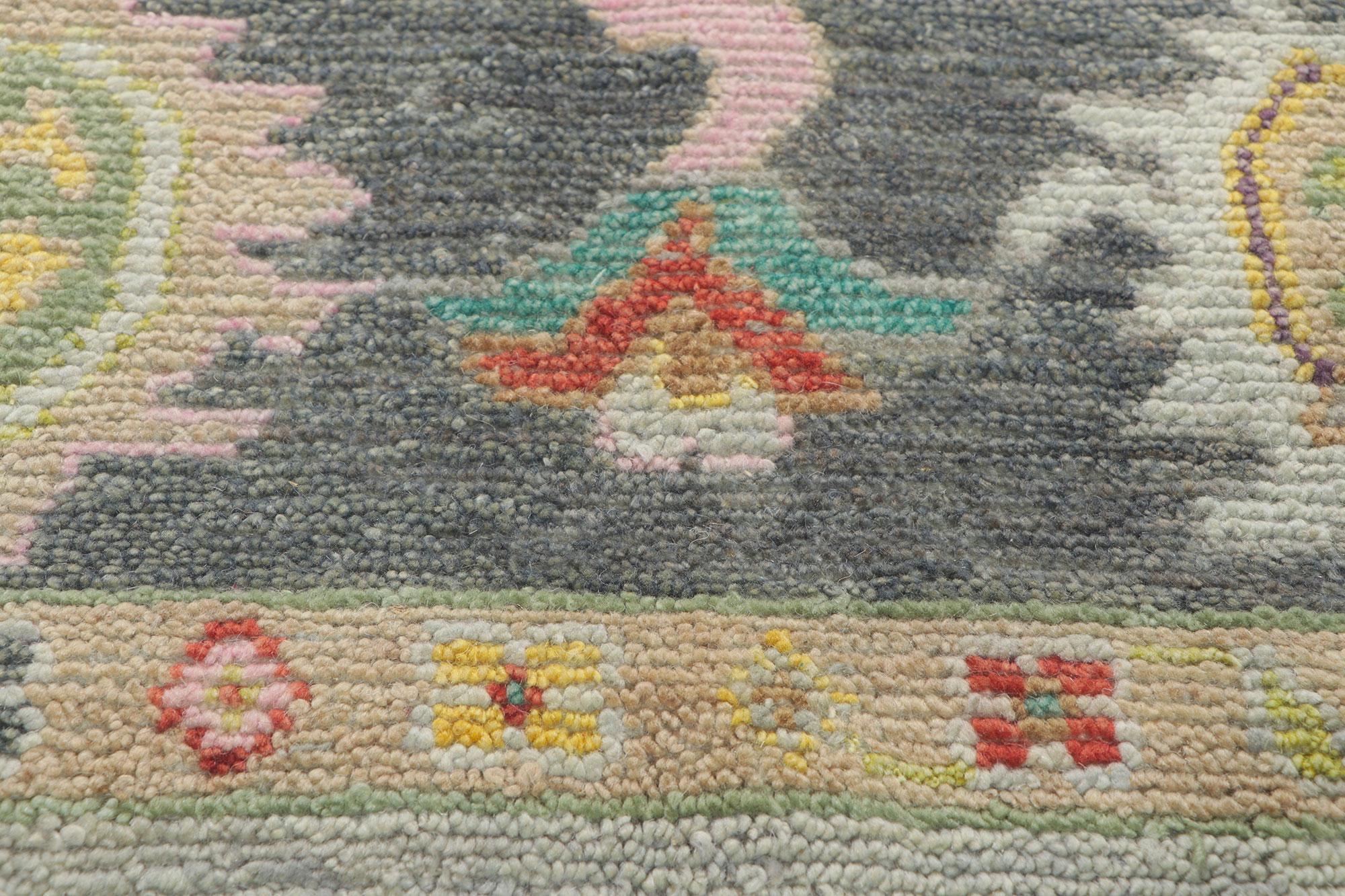 Nuovo tappeto contemporaneo in stile Oushak con stile Boho Chic e design moderno in vendita 4