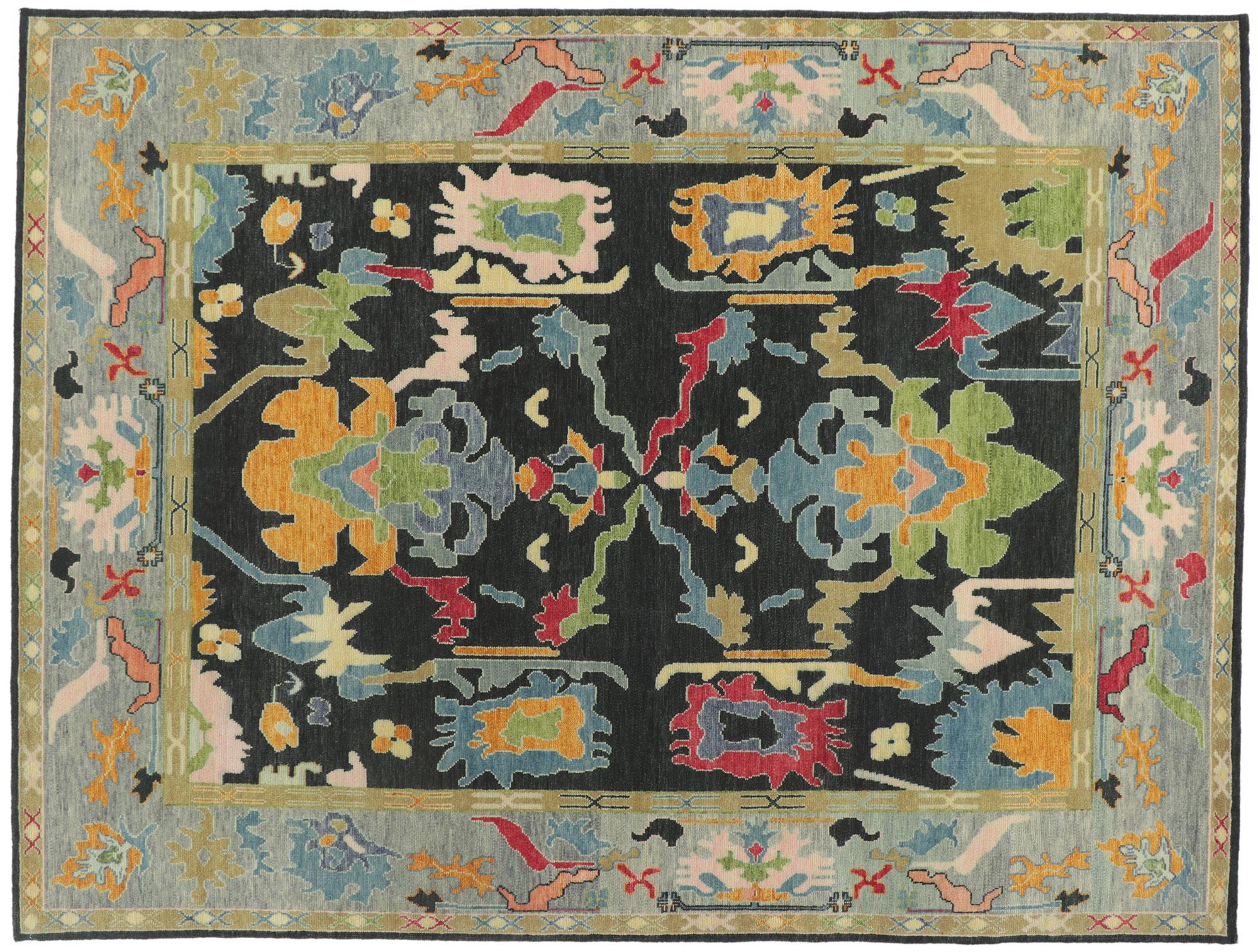 Colorful Oushak Rug, Timeless Elegance Meets Maximalist Style For Sale 2