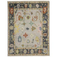 New Contemporary Colorful Oushak Rug with Modern Style