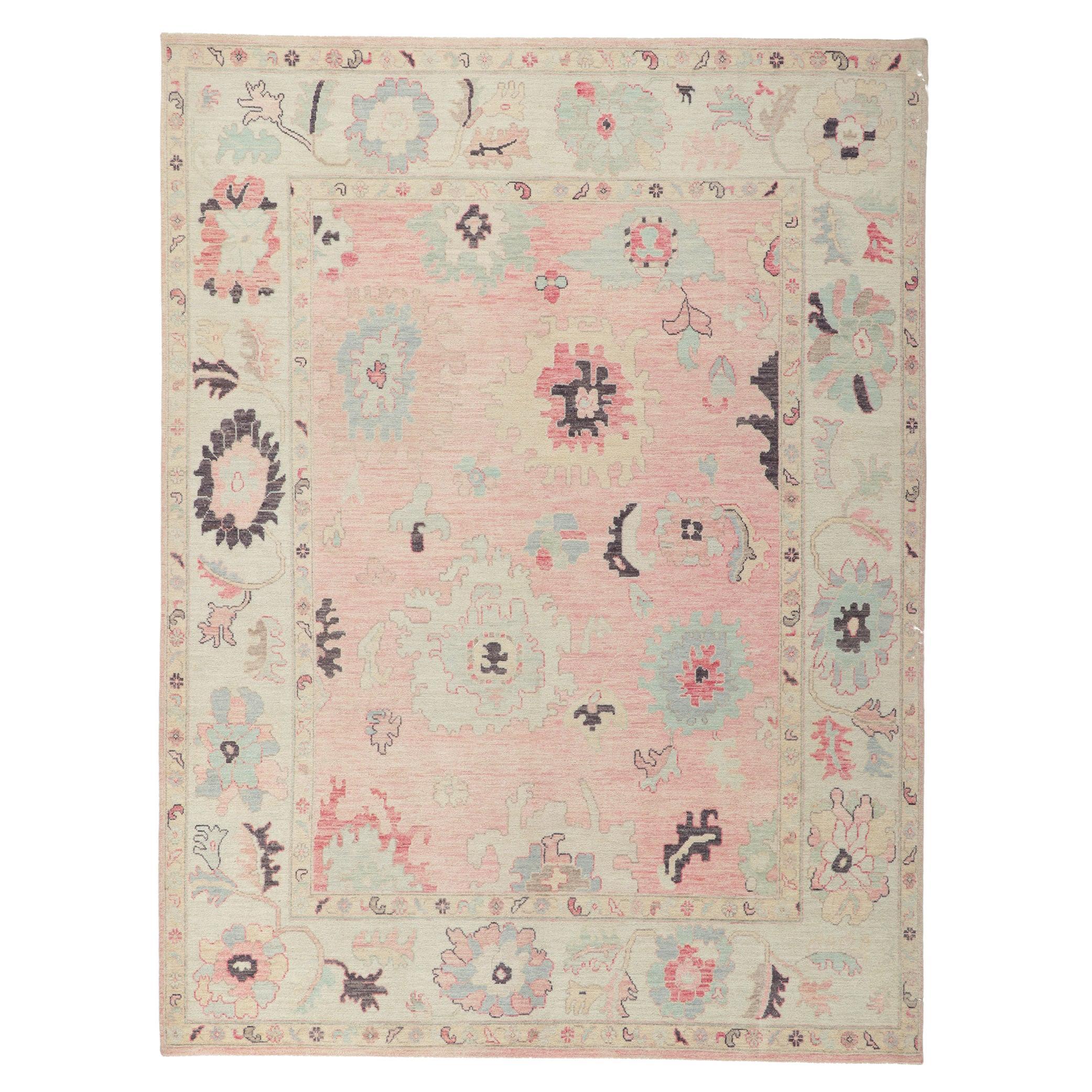 New Contemporary Colorful Oushak Rug with Modern Style For Sale