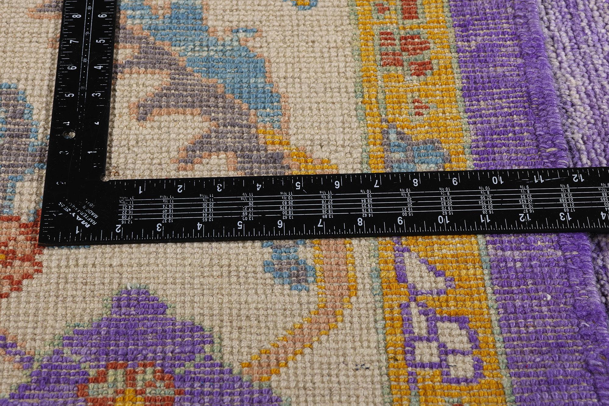 Türkischer Oushak-Teppich in Violett, moderne Eleganz trifft maximalistischen Charme im Angebot 5
