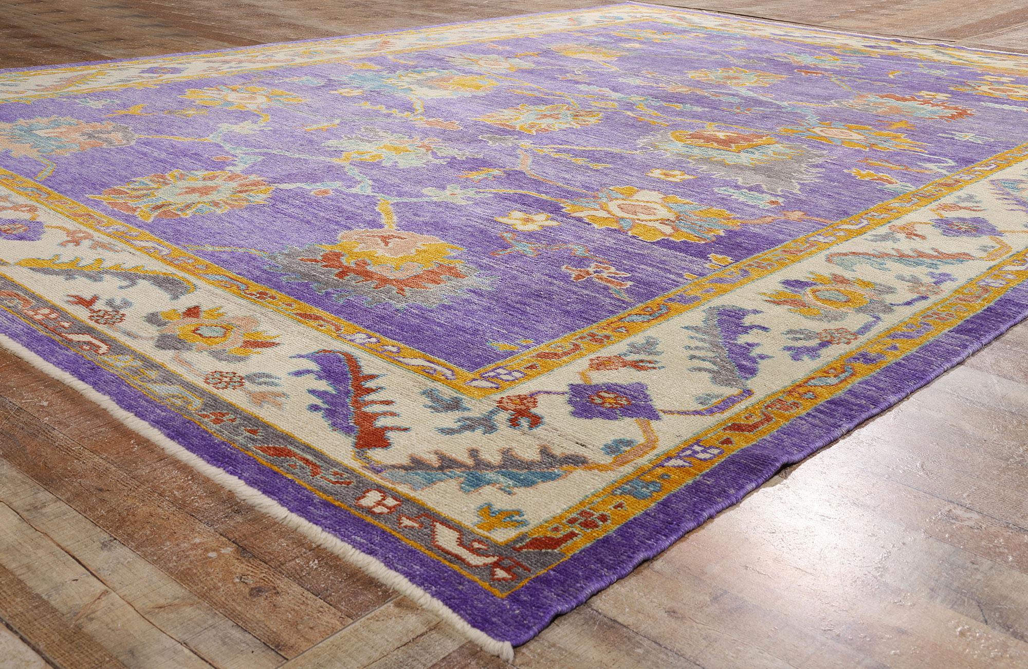 Türkischer Oushak-Teppich in Violett, moderne Eleganz trifft maximalistischen Charme im Angebot 7