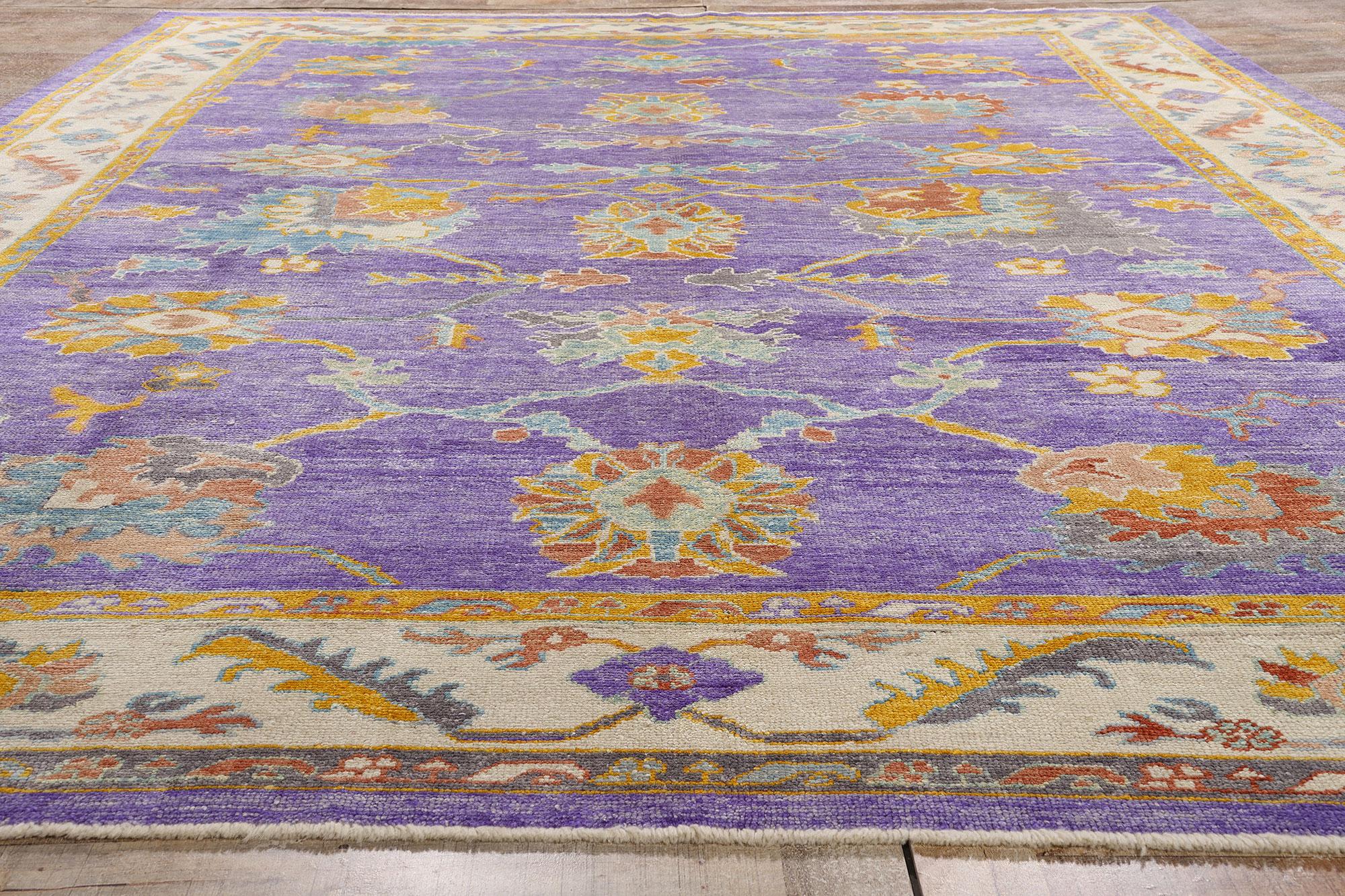 Türkischer Oushak-Teppich in Violett, moderne Eleganz trifft maximalistischen Charme im Angebot 9