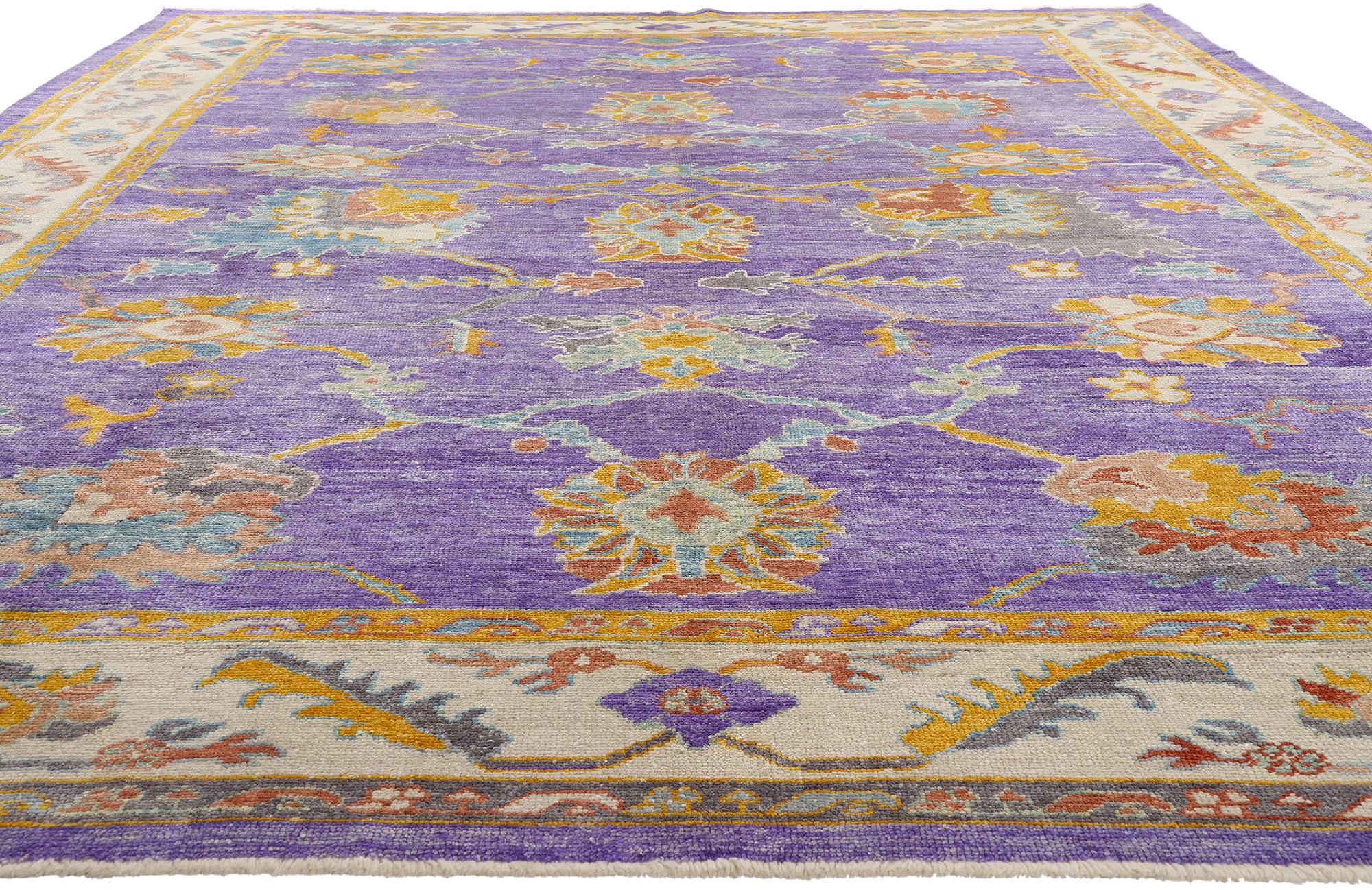 Türkischer Oushak-Teppich in Violett, moderne Eleganz trifft maximalistischen Charme im Zustand „Neu“ im Angebot in Dallas, TX