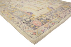 New Contemporary Colorful Turkish Oushak Rug
