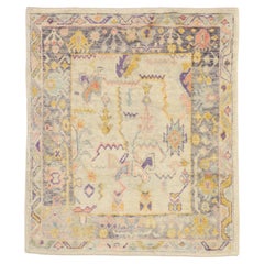 New Contemporary Colorful Turkish Oushak Rug